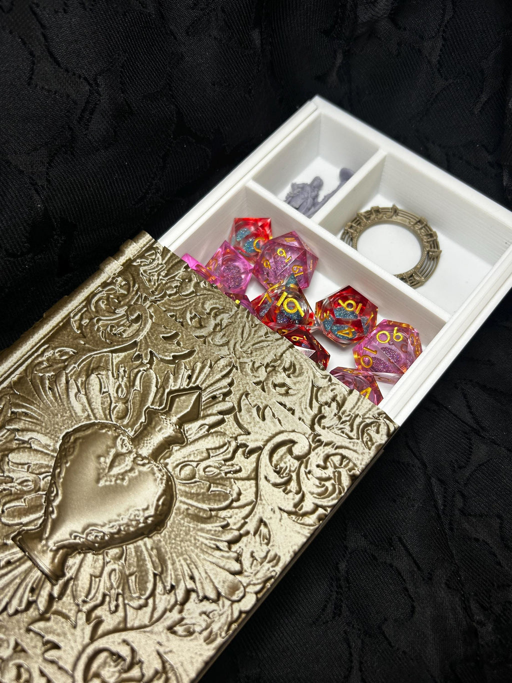 Luna Moth Tower Book | Dungeons & Dragons Dice Storage Tome | RPG Dice Tray | Bardic Gift | TTRPG Accessory Organiser