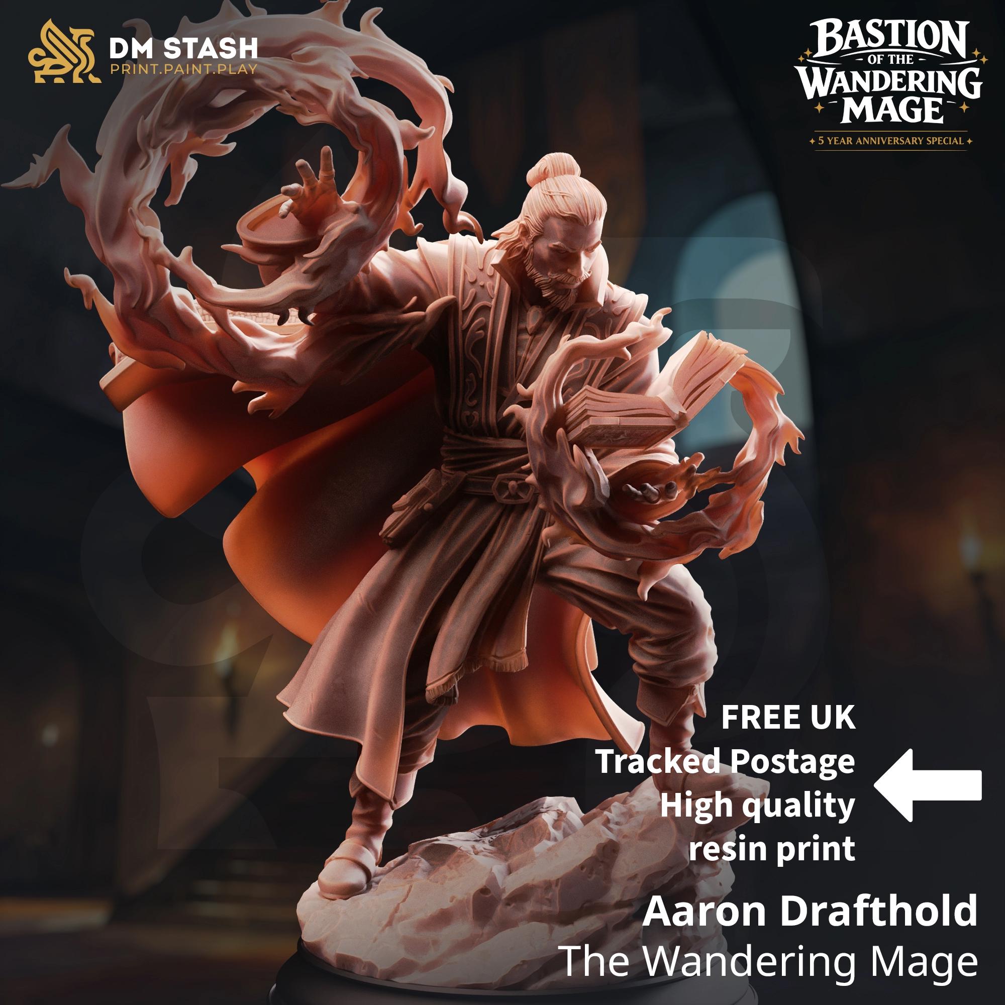 Aaron Drafthold Mage DND Miniature | 32mm Resin RPG Figure Dungeons and Dragons