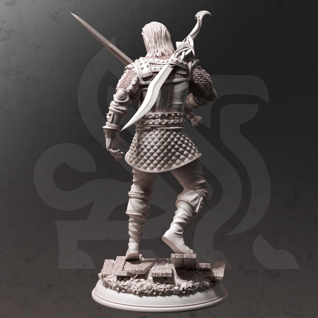 Tarick Wolfheart Fighter Miniature DND Miniature | 32mm Resin RPG Figure Dungeons and Dragons