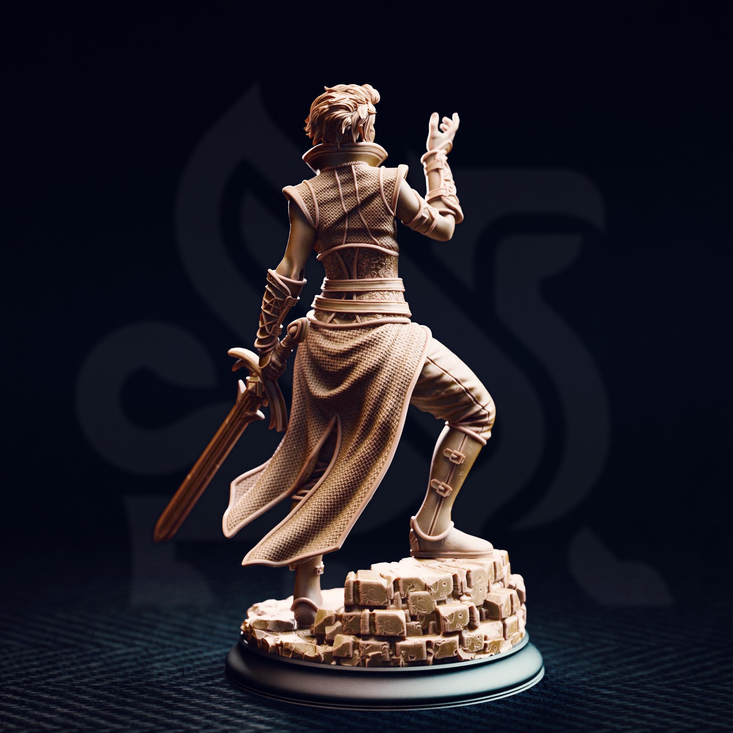 Karisia | Half Elf Ranger Warlock Fighter Paladin | 32mm / 28mm / 75mm | Ideal for Tabletop RPGs | Dungeons and Dragons - Dm Stash