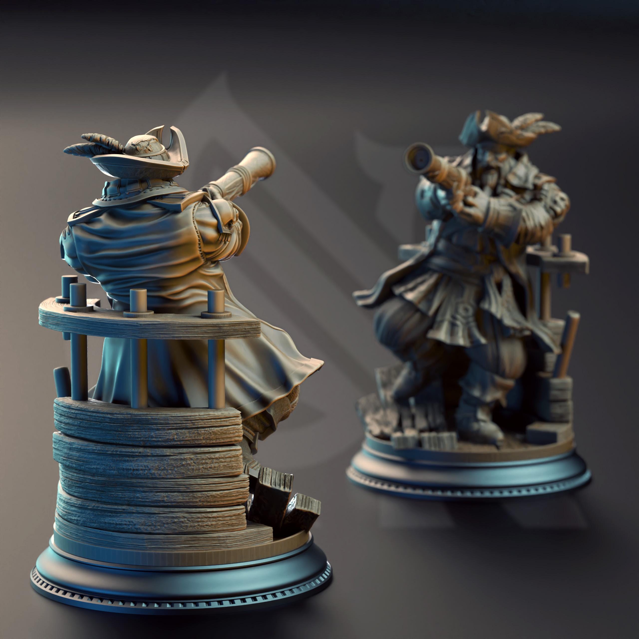 Baradin | Pirate Captain Fighter Swashbuckler Rogue | 32mm / 28mm / 75mm | Ideal for Tabletop RPGs | Dungeons and Dragons - Dm Stash