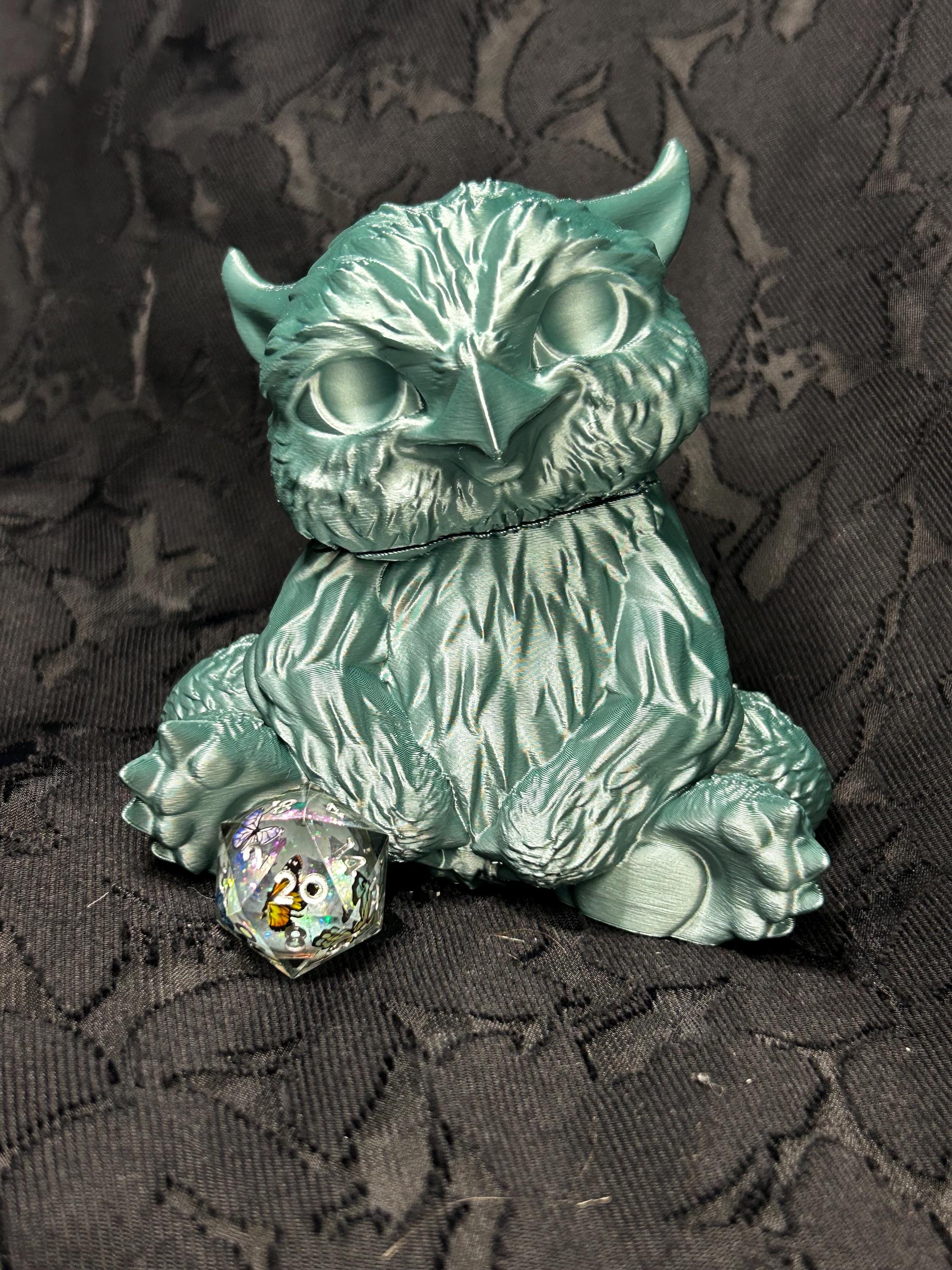Baby Owlbear Dice Vault | Cute DND Dice Holder | Owlbear Dice Storage Box | Fantasy Dice Case | Holds 1 Dice Set | DND Gift