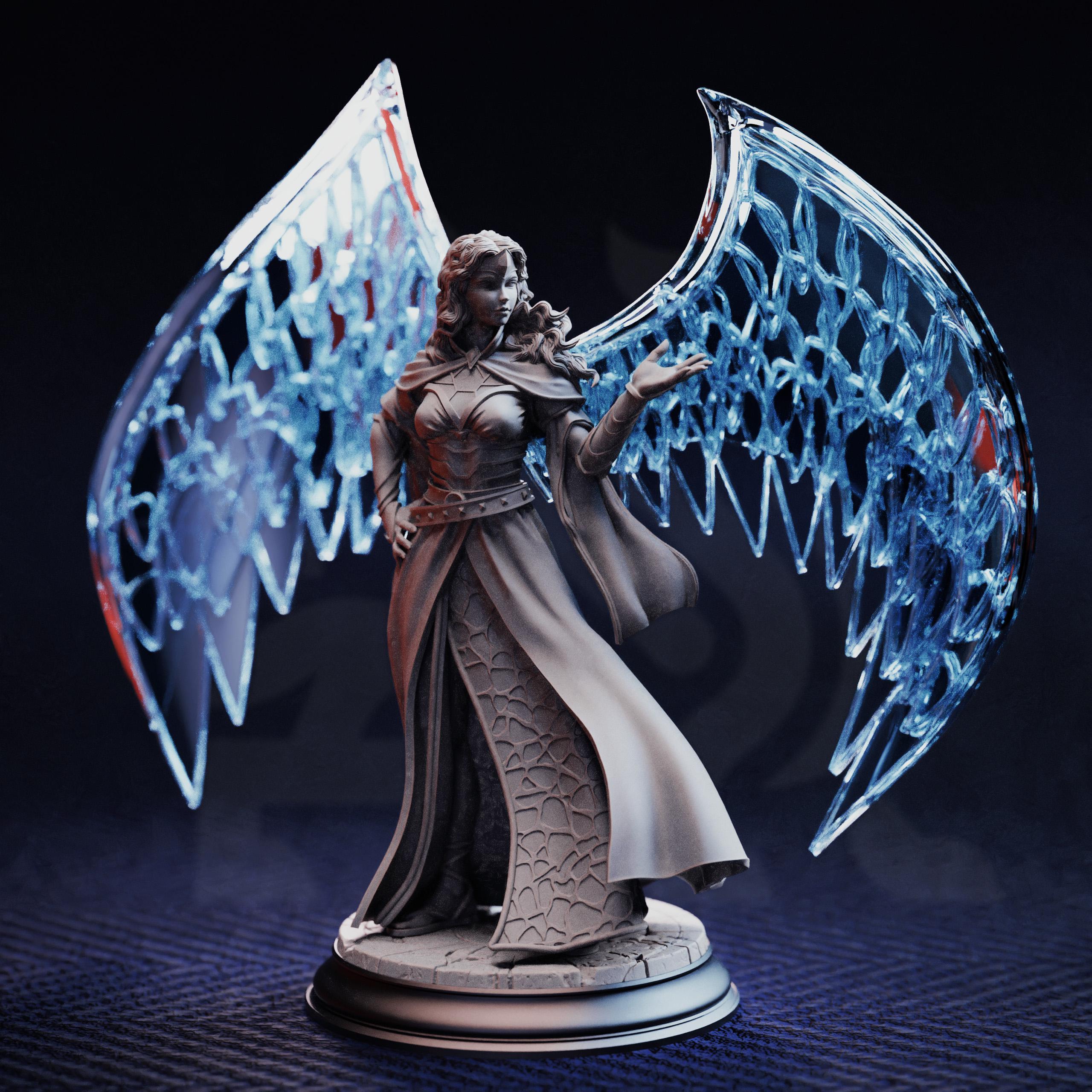 Vitria Prismatic Angel Cleric DND Miniature | 32mm Resin RPG Figure Dungeons and Dragons