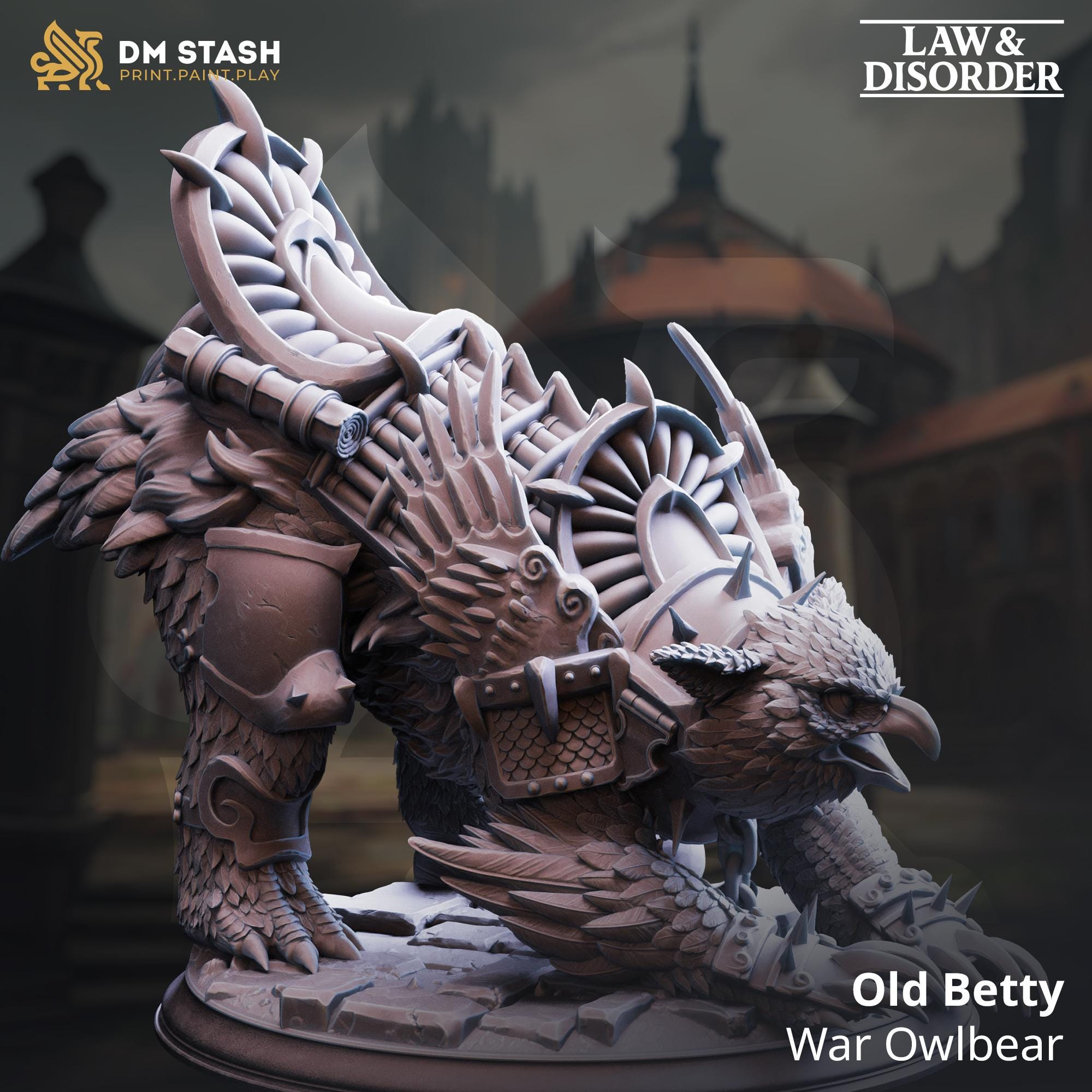 War Owlbear | 'Old Betty' DND Miniature | 32mm Resin RPG Figure Dungeons and Dragons