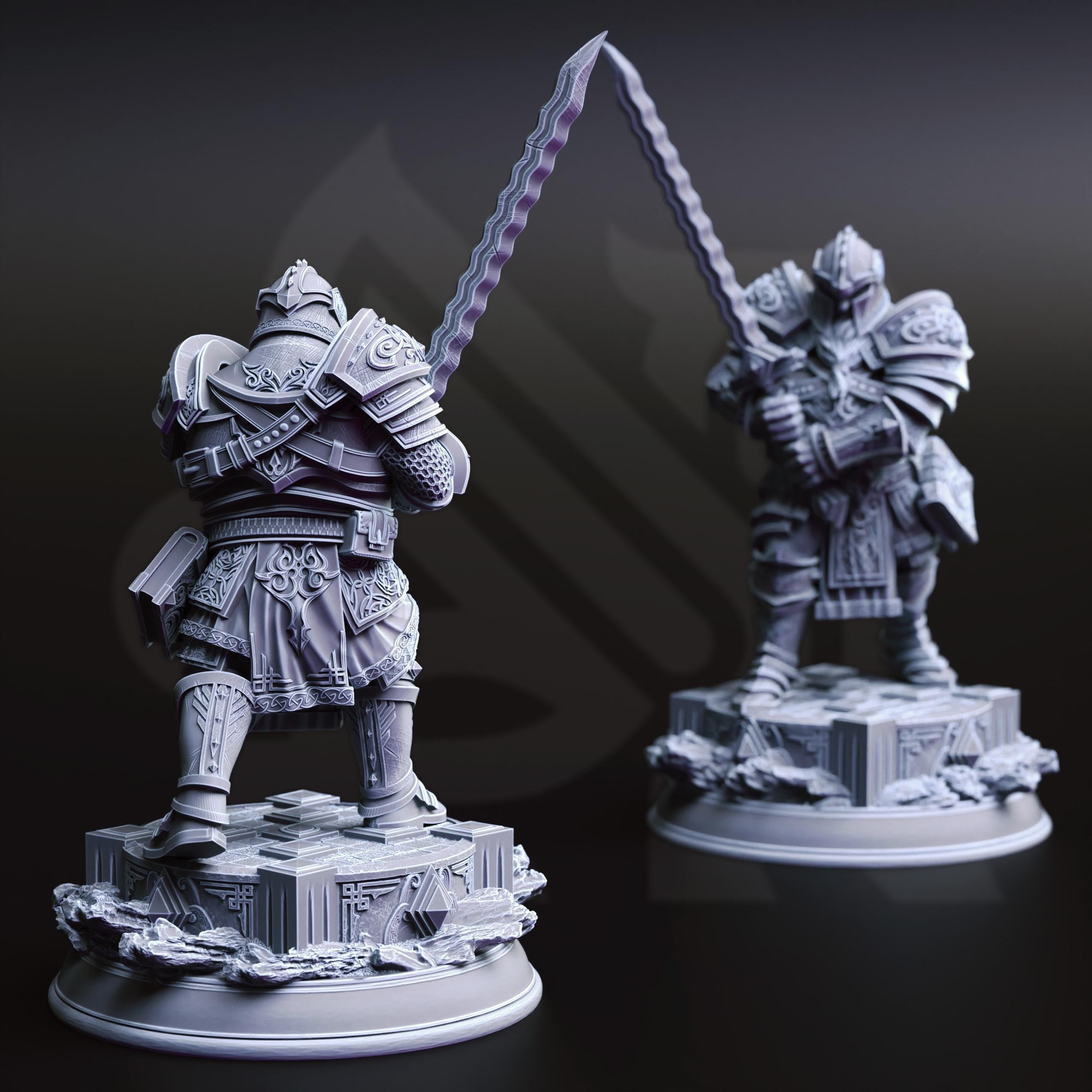 Kharmir Kilrak | Dwarf Duergar Paladin Fighter  | 32mm / 28mm / 75mm | Ideal for Tabletop RPGs | Dungeons and Dragons - Dm Stash