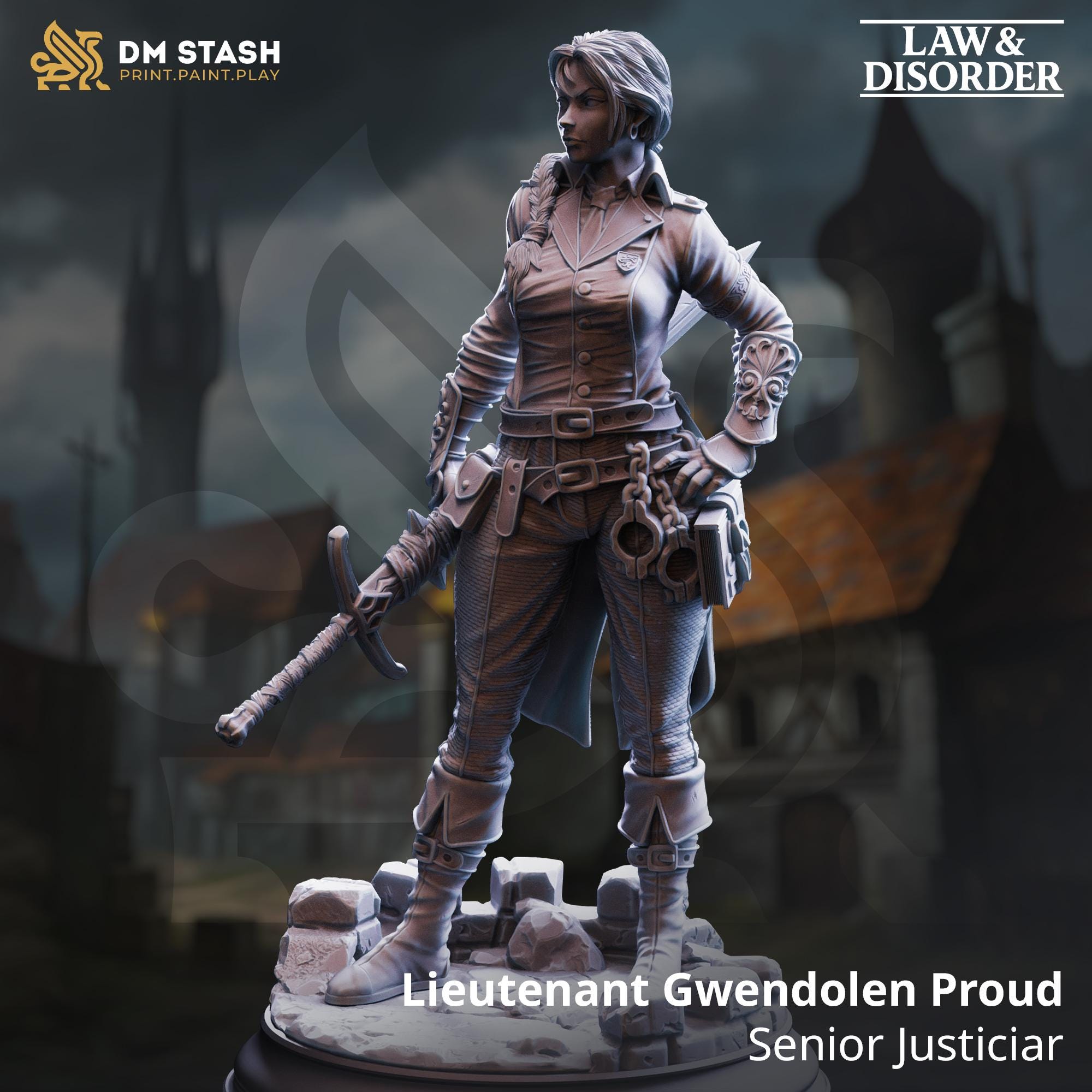 Gwendolen Proud Paladin DND Miniature | 32mm Resin RPG Figure Dungeons and Dragons