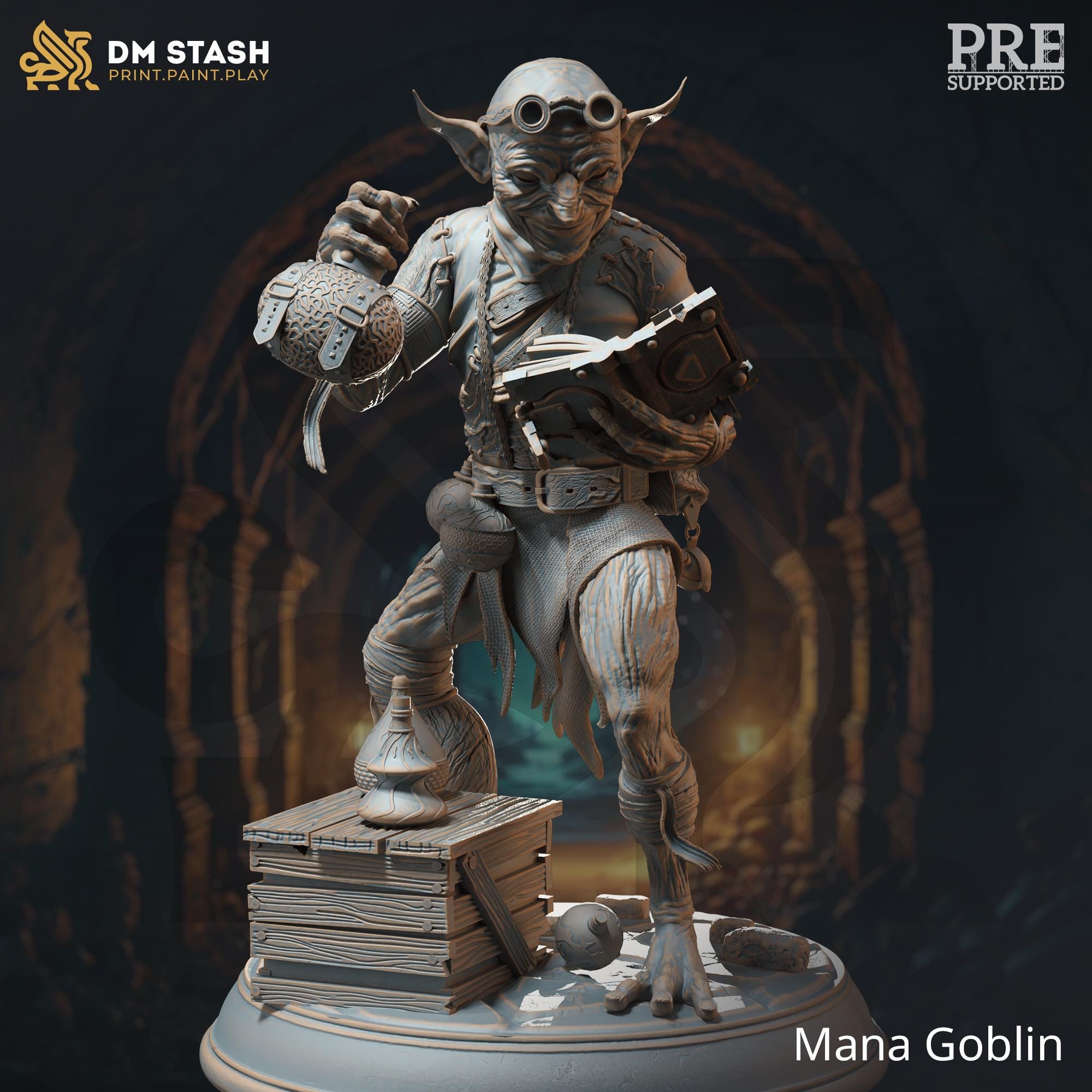 Mana Goblin Alchemist | Monster Enemy NPC Villian | 32mm / 28mm / 75mm | Ideal for Tabletop RPGs | Dungeons and Dragons - Dm Stash