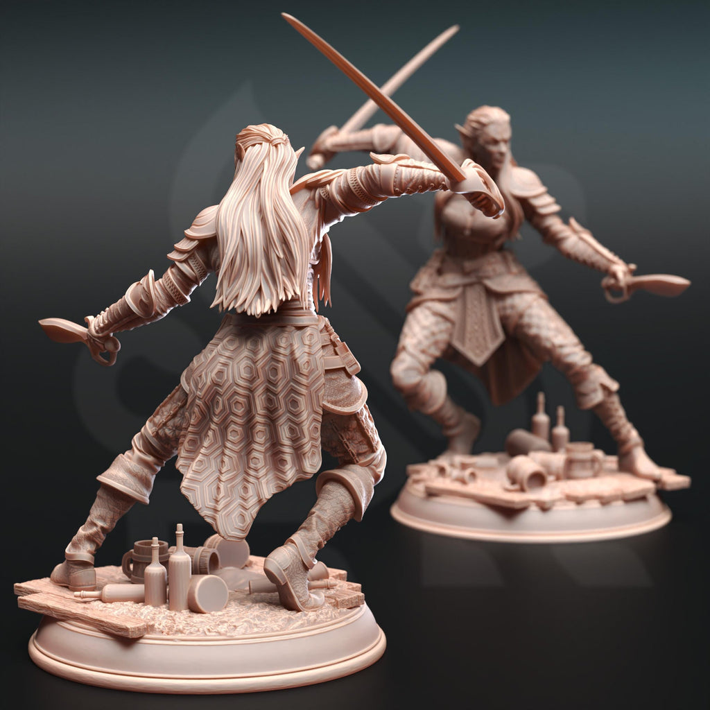 Hali Brookes| Air Genasi Elf Drow Rogue | 32mm / 28mm / 75mm | Ideal for Tabletop RPGs | Dungeons and Dragons - Dm Stash