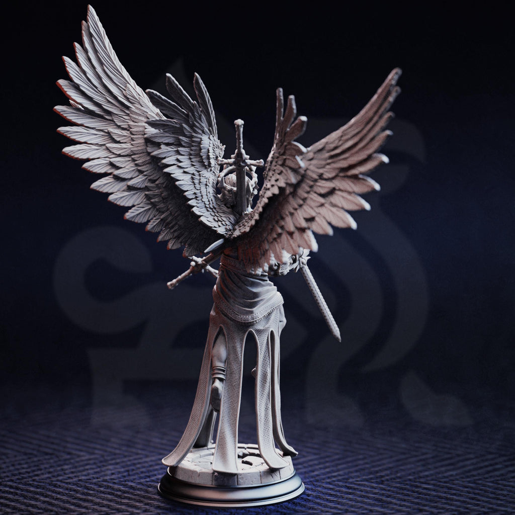 Caerian Angel Aasimar Paladin DND Miniature | 32mm Resin RPG Figure Dungeons and Dragons