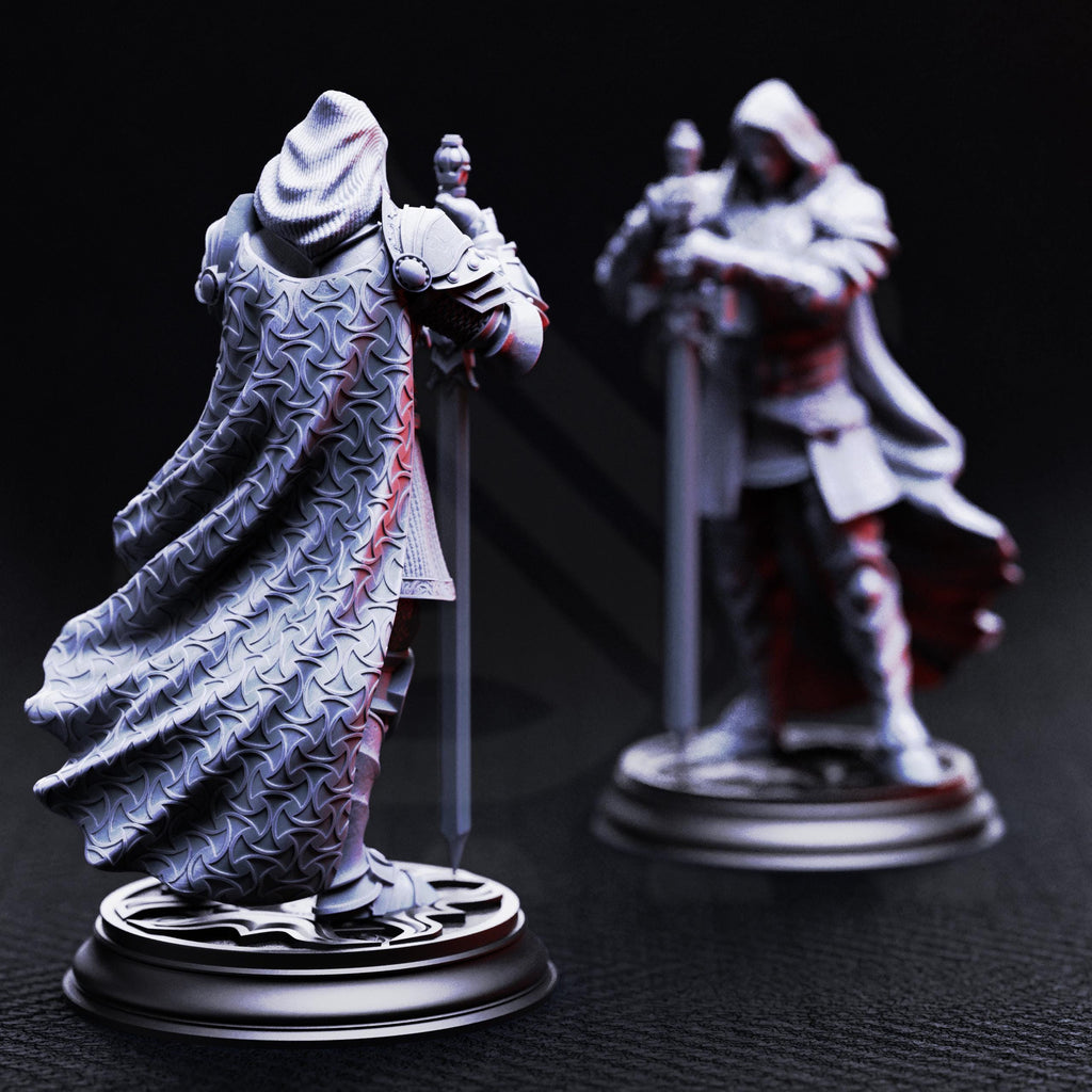 Visage The Faceless Knight | Human Fighter Rogue Paladin | 32mm / 28mm / 75mm | Ideal for Tabletop RPGs | Dungeons and Dragons - Dm Stash