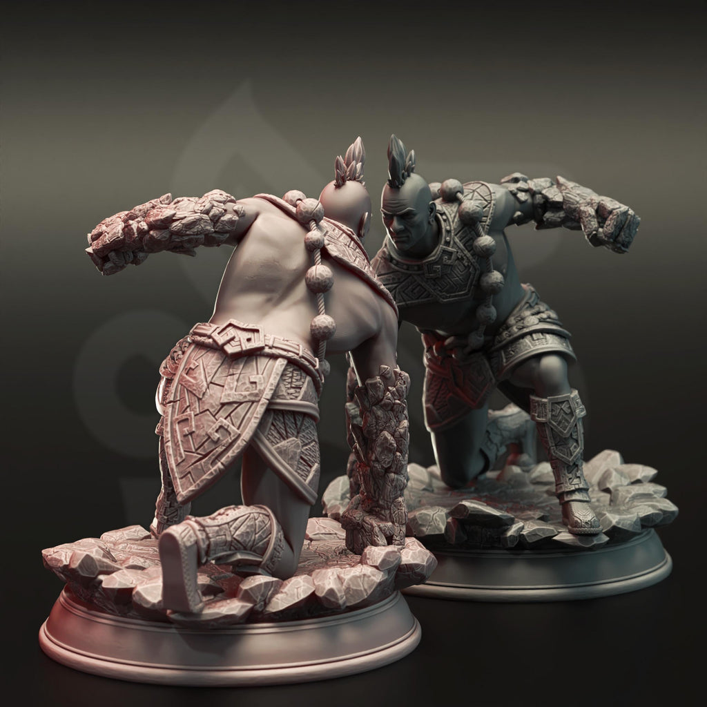 Markus Craghand | Earth Genasi  | Fighter Monk Barbarian | 32mm / 28mm / 75mm | Ideal for Tabletop RPGs | Dungeons and Dragons - Dm Stash