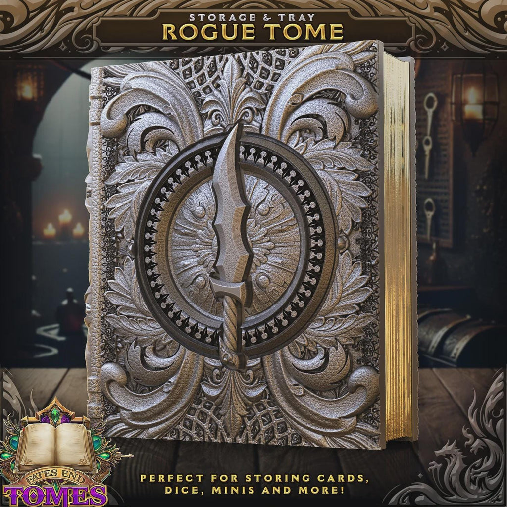 Rogue Dice Tower Book | Dungeons & Dragons Dice Storage Tome | RPG Dice Tray | Bardic Gift | TTRPG Accessory Organiser