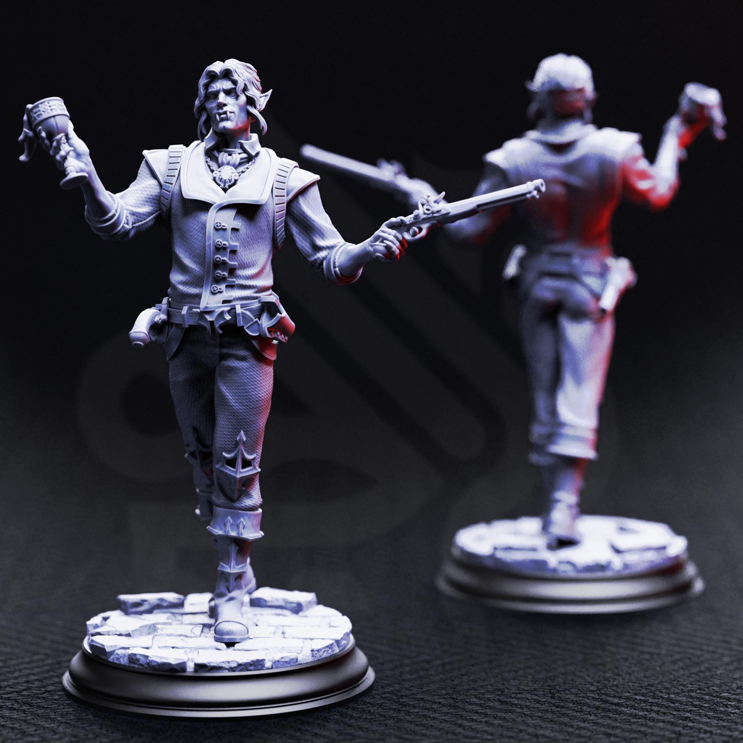 Vampire Socialite | Vampire Lord Gunsinger Curse Of Strahd | 32mm / 28mm / 75mm | Ideal for Tabletop RPGs | Dungeons and Dragons - Dm Stash