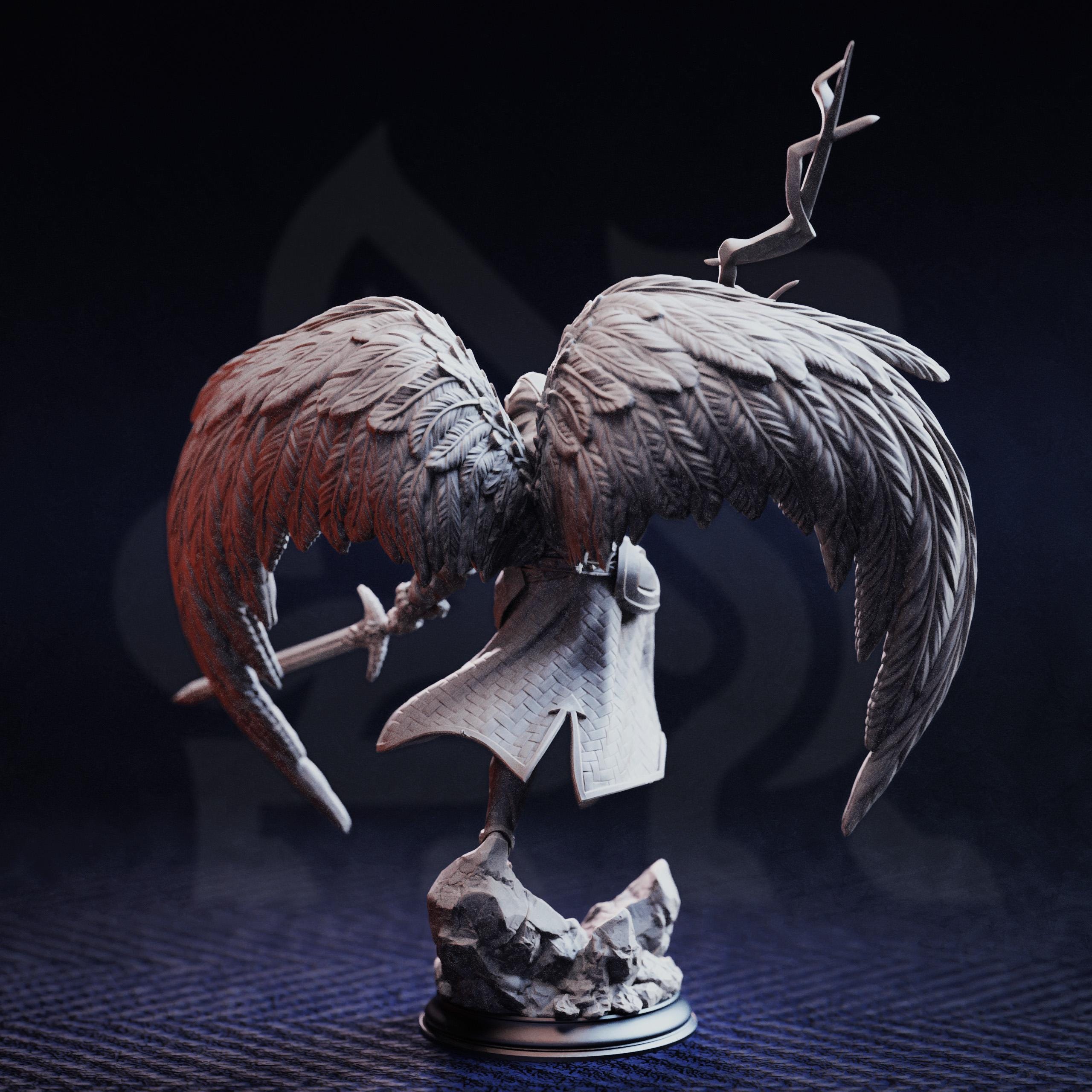 Erdrydion Angel Paladin Miniature DND Miniature | 32mm Resin RPG Figure Dungeons and Dragons