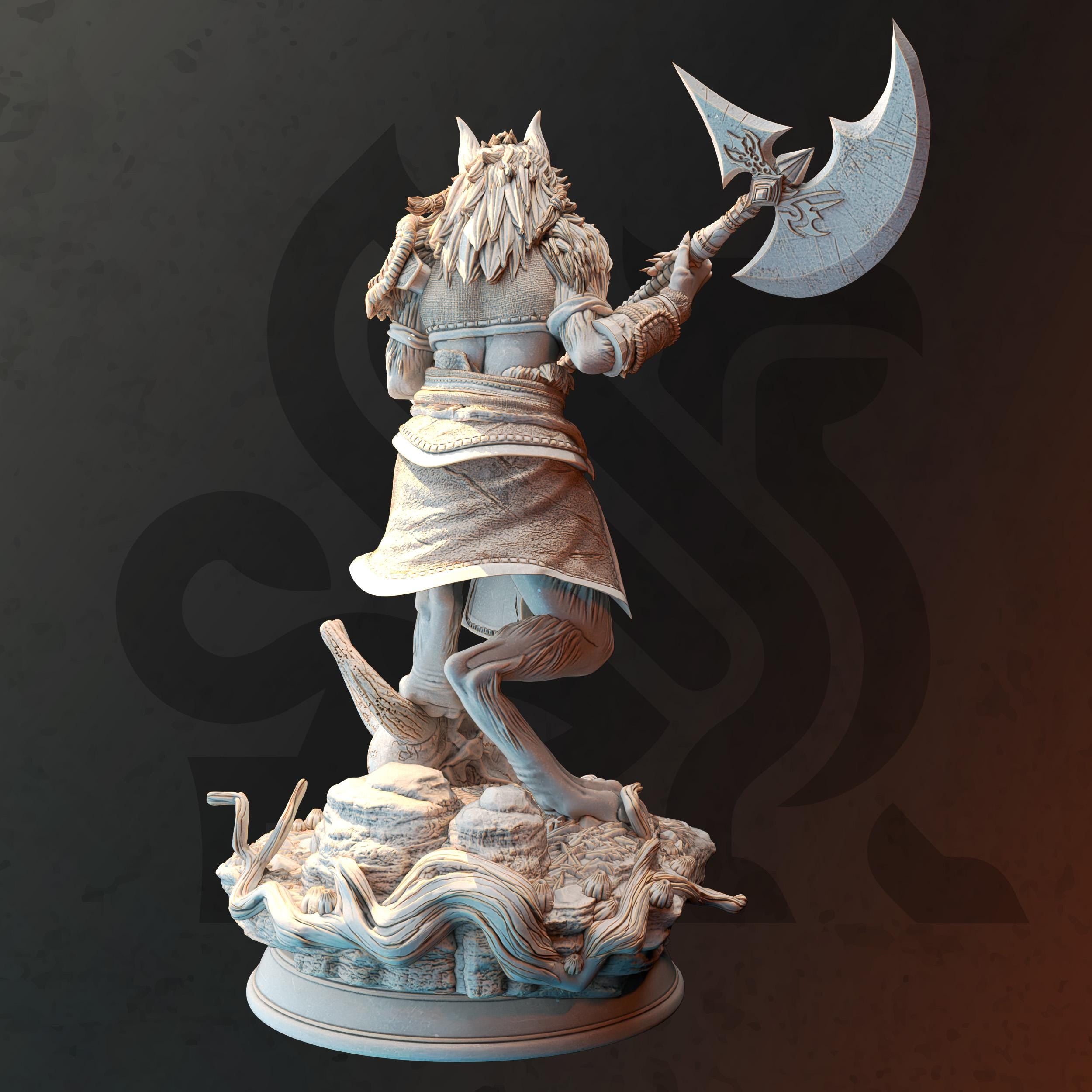 Ariana Grey l Werewolf | Wolf folk Monster Enemy Barbarian | 32mm / 28mm / 75mm | Ideal for Tabletop RPGs | Dungeons and Dragons - Dm Stash