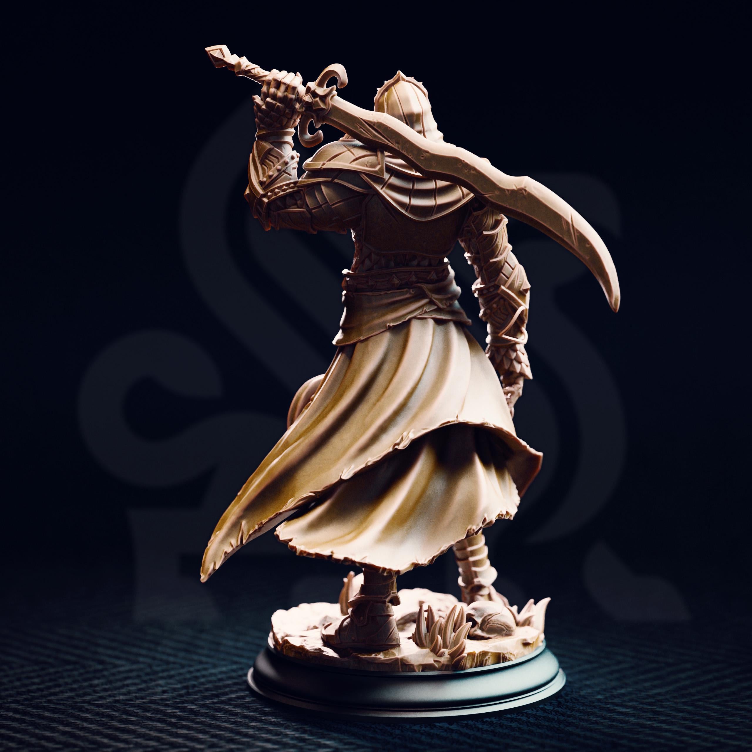 Theubian Champion Of The Serpent| Human Elf Fighter Paladin | 32mm / 28mm / 75mm | Ideal for Tabletop RPGs | Dungeons and Dragons - Dm Stash