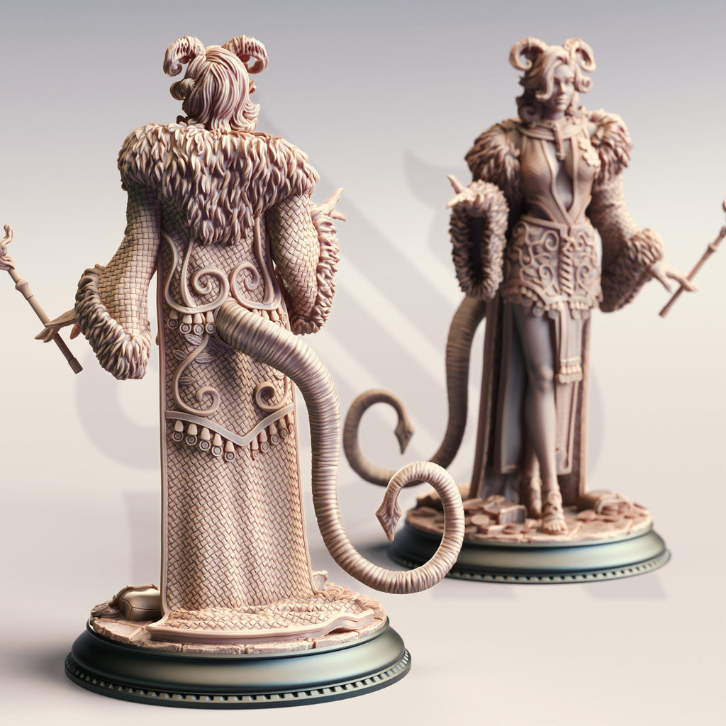 Madame Octavia | Female Tiefling Mage Bard Sorcerer Wizard | 32mm / 28mm / 75mm | Ideal for Tabletop RPGs | Dungeons and Dragons - Dm Stash