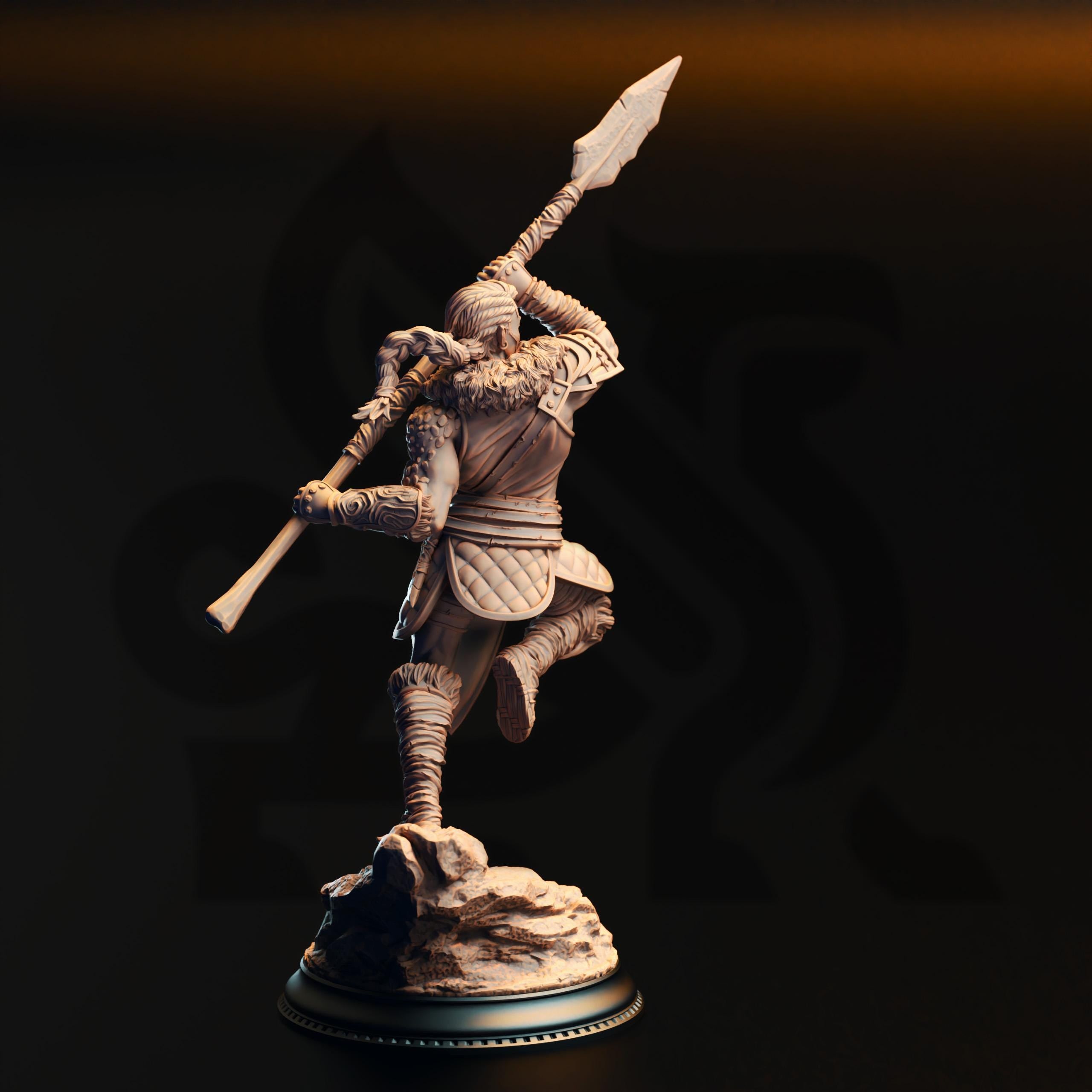Illyria Spineshatter | Half Dragon Draconic Barbarian | 32mm / 28mm / 75mm | Ideal for Tabletop RPGs | Dungeons and Dragons - Dm Stash