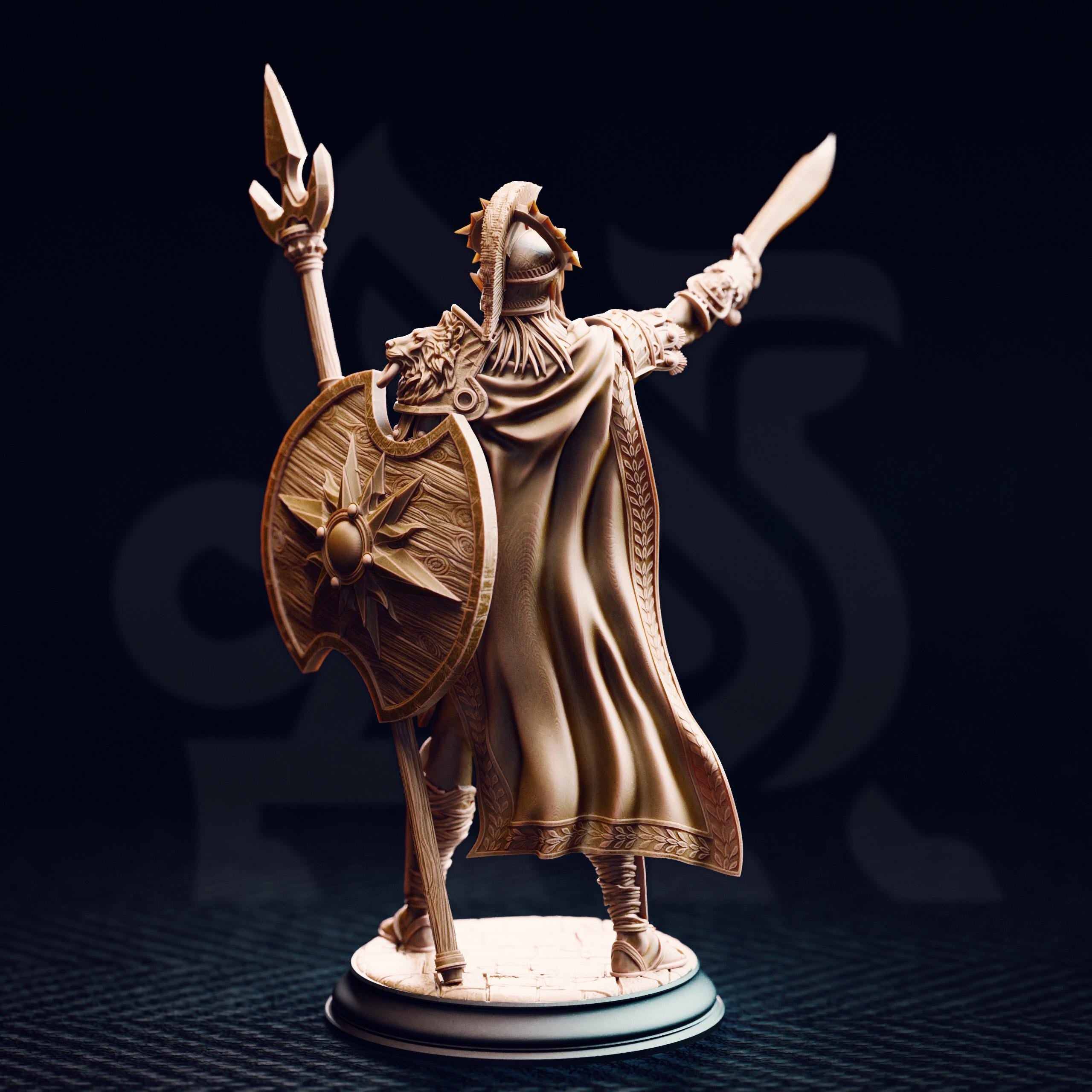 Vilryn Gladiator | Elf Eladrin Drow Paladin Fighter | 32mm / 28mm / 75mm | Ideal for Tabletop RPGs | Dungeons and Dragons - Dm Stash