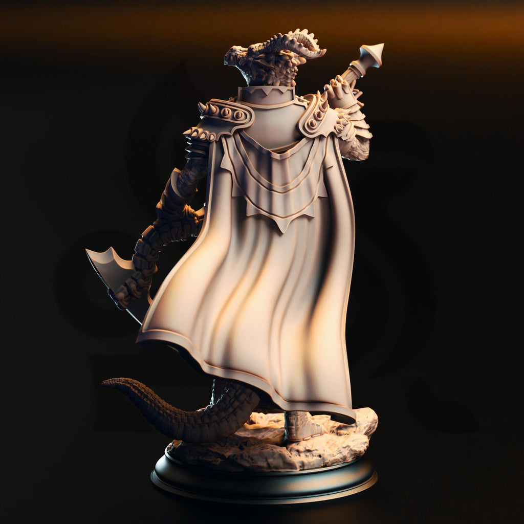 Ilvias The Reaper | Dragonborn Warlock | 32mm / 28mm / 75mm | Ideal for Tabletop RPGs | Dungeons and Dragons - Dm Stash