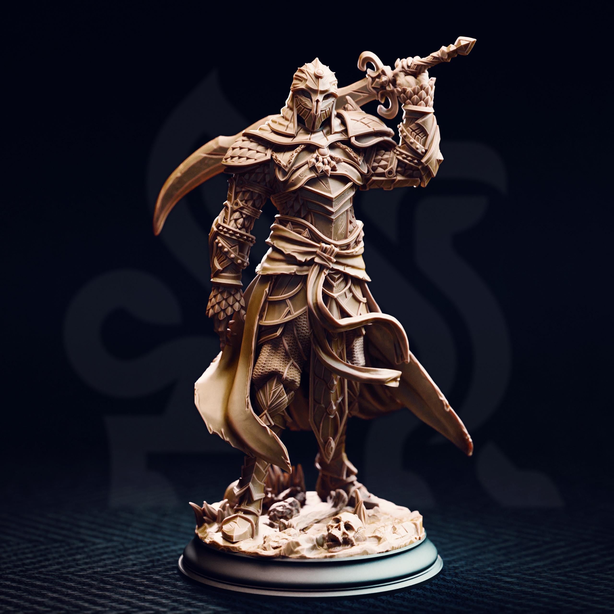 Theubian Champion Of The Serpent| Human Elf Fighter Paladin | 32mm / 28mm / 75mm | Ideal for Tabletop RPGs | Dungeons and Dragons - Dm Stash