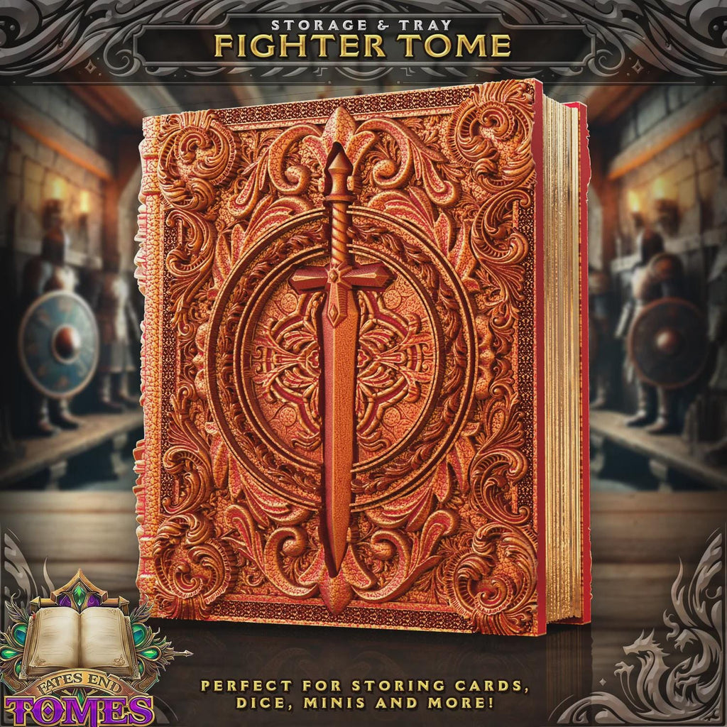 Fighter Dice Tower Book | Dungeons & Dragons Dice Storage Tome | RPG Dice Tray | Bardic Gift | TTRPG Accessory Organiser