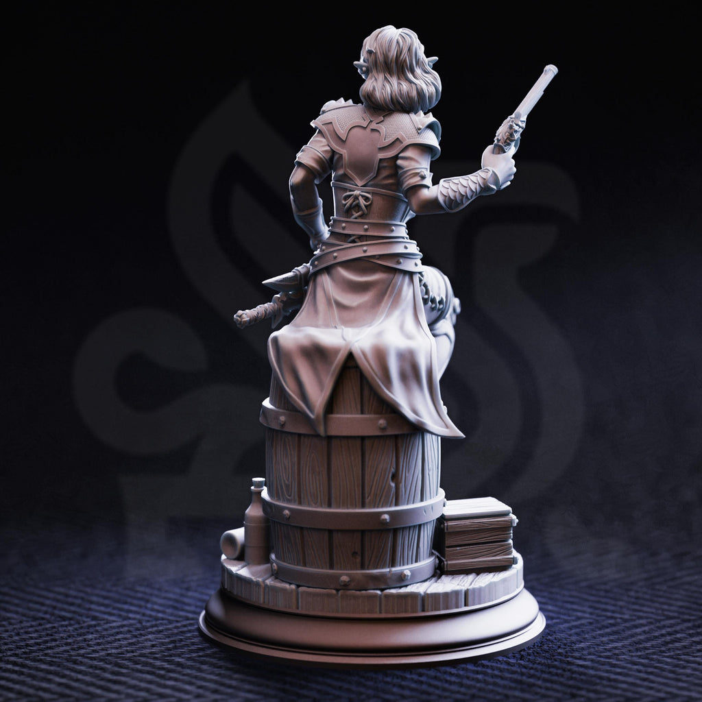 Priscilla Elf Rogue Gunslinger DND Miniature | 32mm Resin RPG Figure Dungeons and Dragons