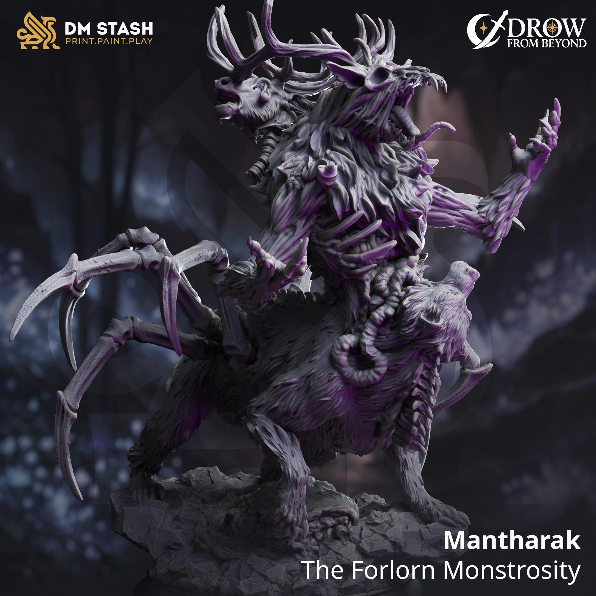 Mantharak | Familiar NPC Monster Enemy Spider Deer| 32mm / 28mm / 75mm | Ideal for Tabletop RPGs | Dungeons and Dragons - Dm Stash