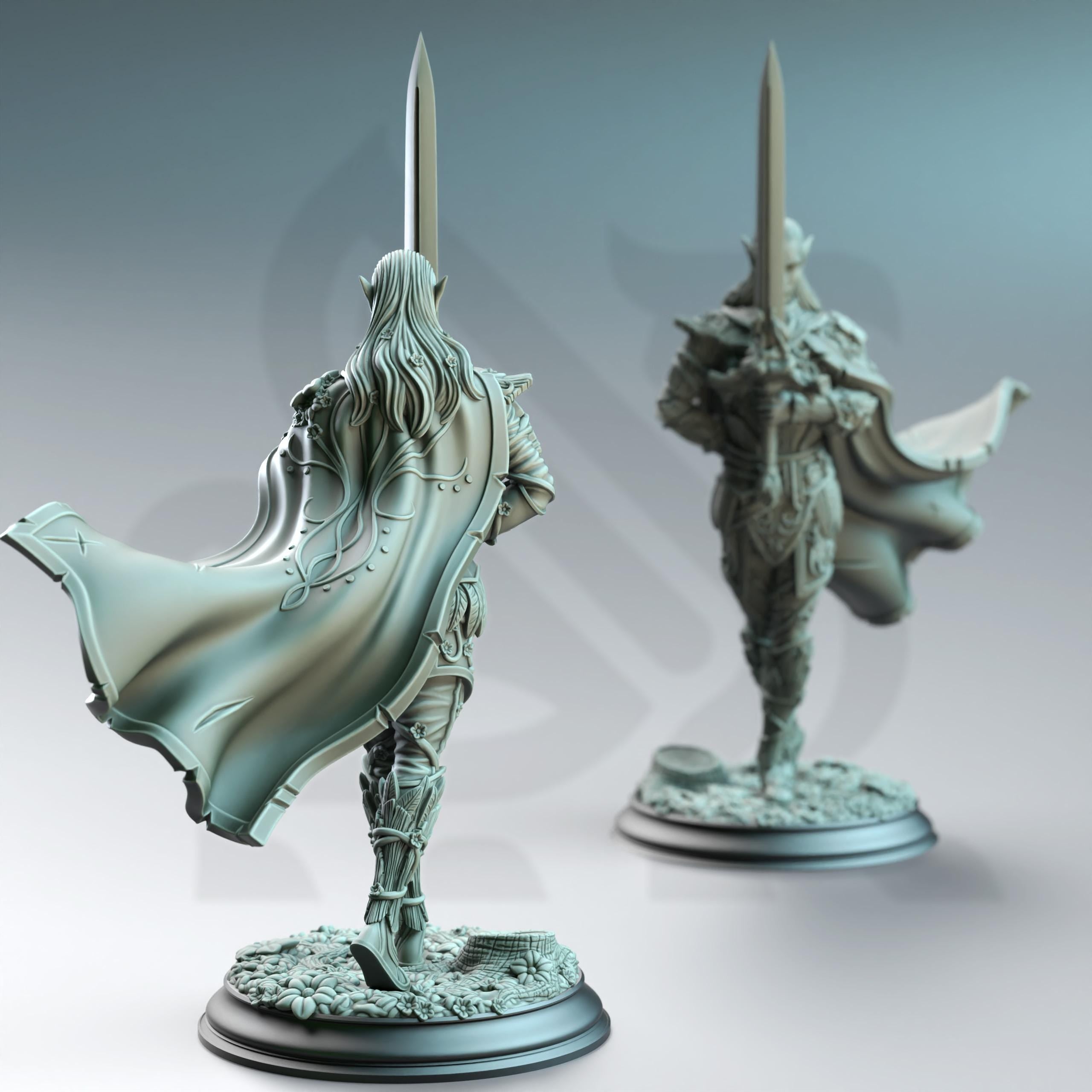Alysion The Feywalker Duelist | Fighter DND Miniature | 32mm Resin RPG Figure Dungeons and Dragons