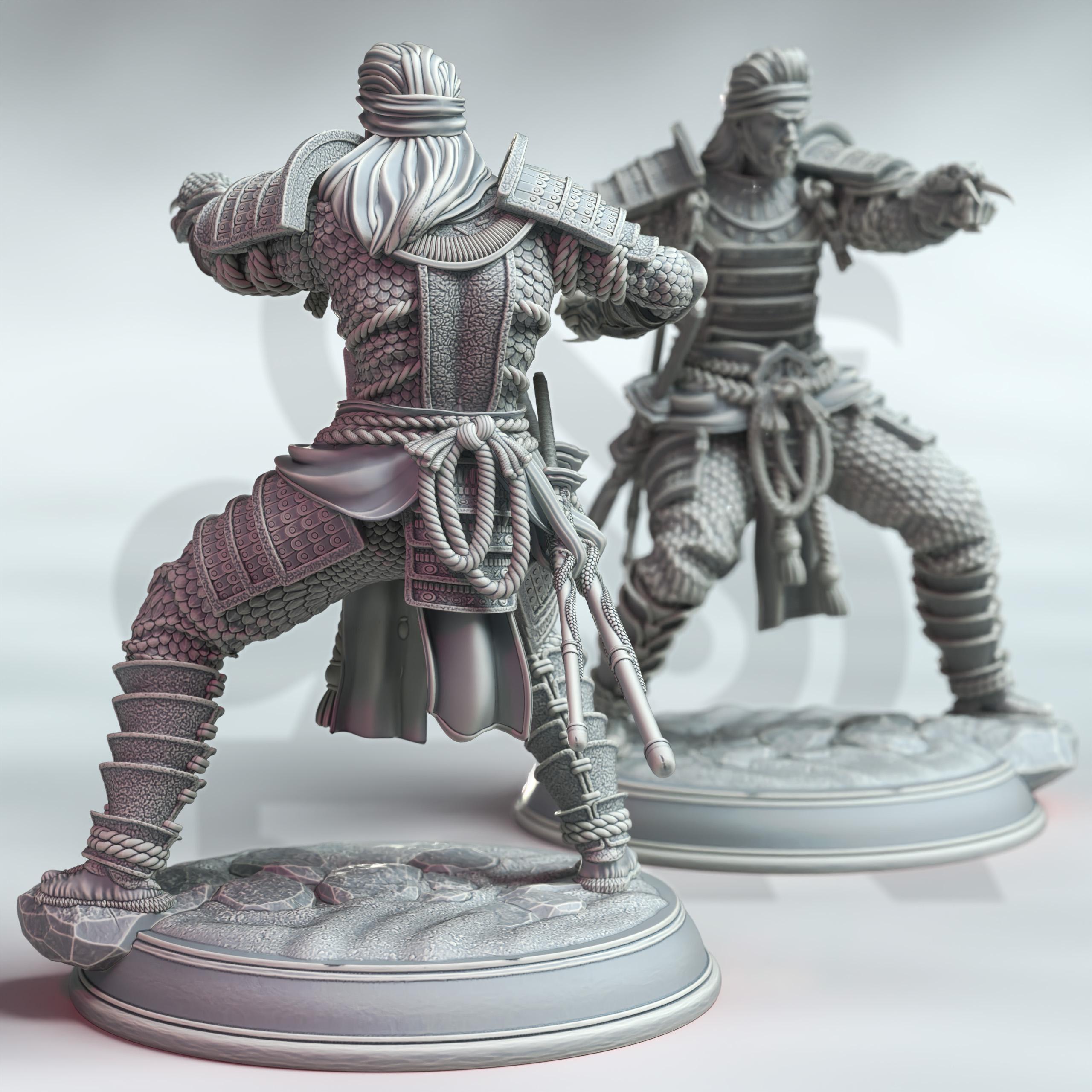 Kazuhira Orochi | Human Fighter Samurai | 32mm / 28mm / 75mm | Ideal for Tabletop RPGs | Dungeons and Dragons - Dm Stash