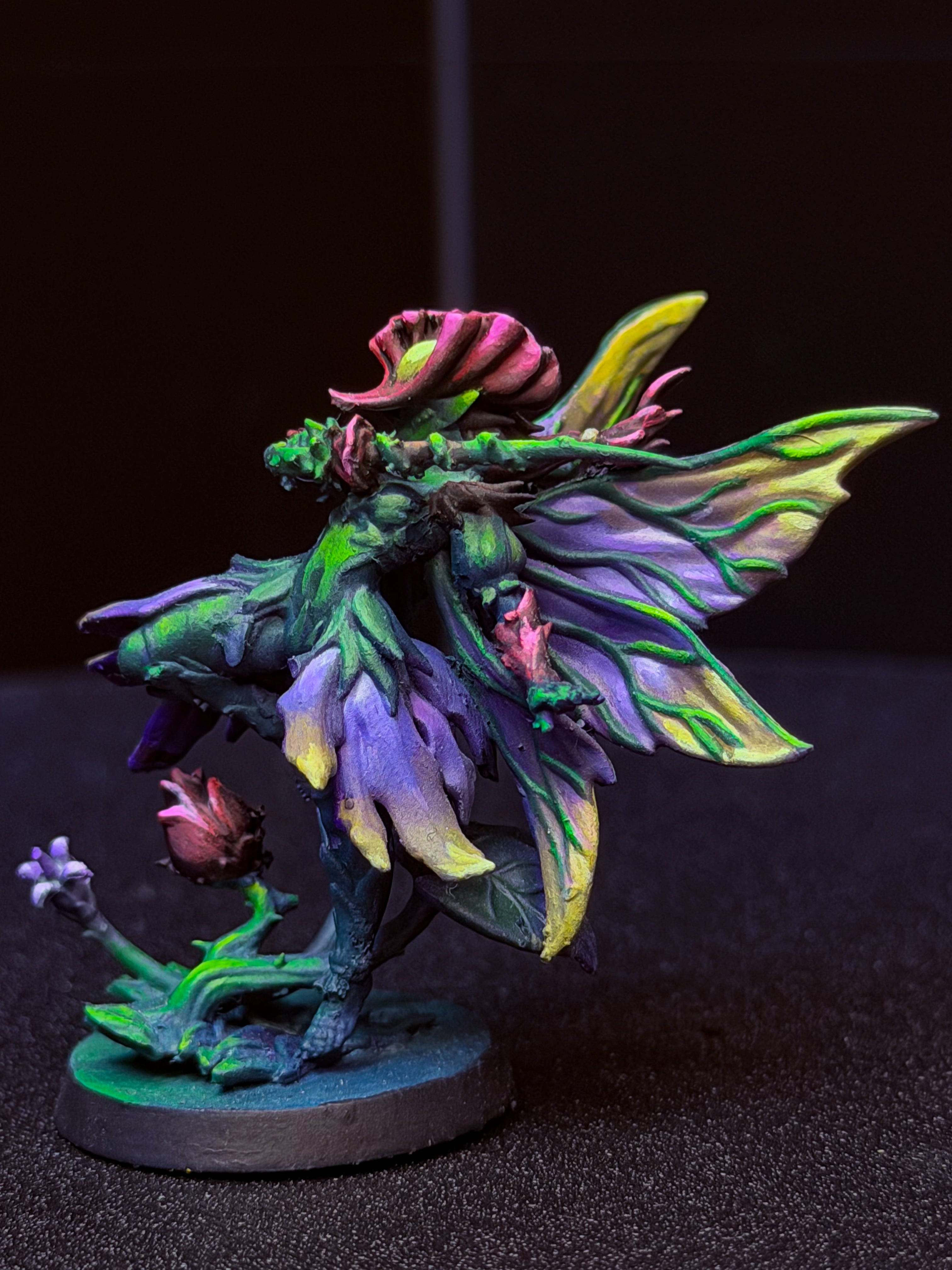 Pre-Painted D&D Miniature | Dark Fairy | Corrupted Fey | Hand-Painted Fantasy Character | TTRPG Ready
