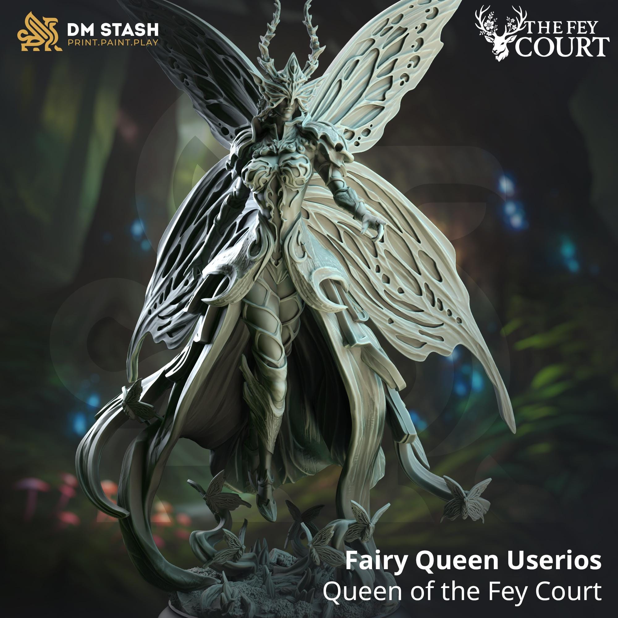 Userios Fey Queen Miniature DND Miniature | 32mm Resin RPG Figure Dungeons and Dragons