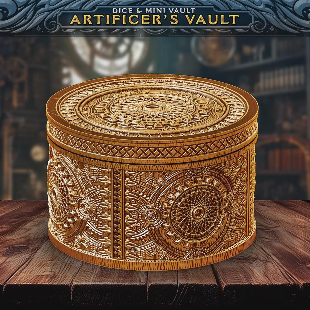 Artificer’s Vault Dice Storage | Secure Screw-Top Dice Box | DND Dice Holder | Fantasy Dice Vault for Tabletop RPG | Holds 1 Set