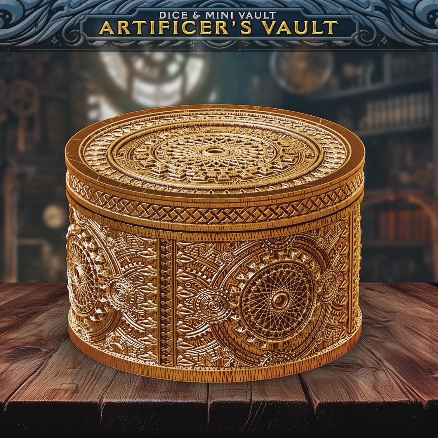 Artificer’s Vault Dice Storage | Secure Screw-Top Dice Box | DND Dice Holder | Fantasy Dice Vault for Tabletop RPG | Holds 1 Set