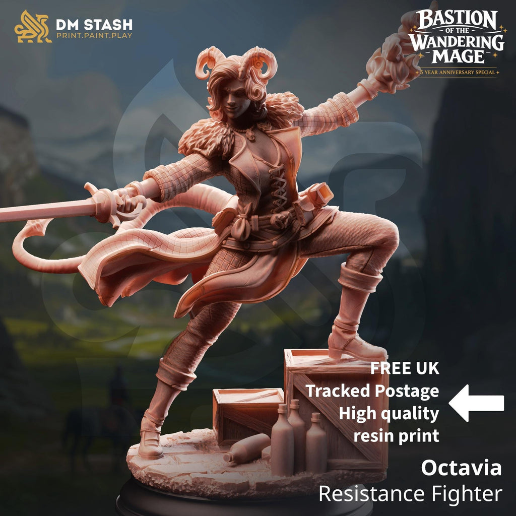 Octavia Tiefling Rogue DND Miniature | 32mm Resin RPG Figure Dungeons and Dragons