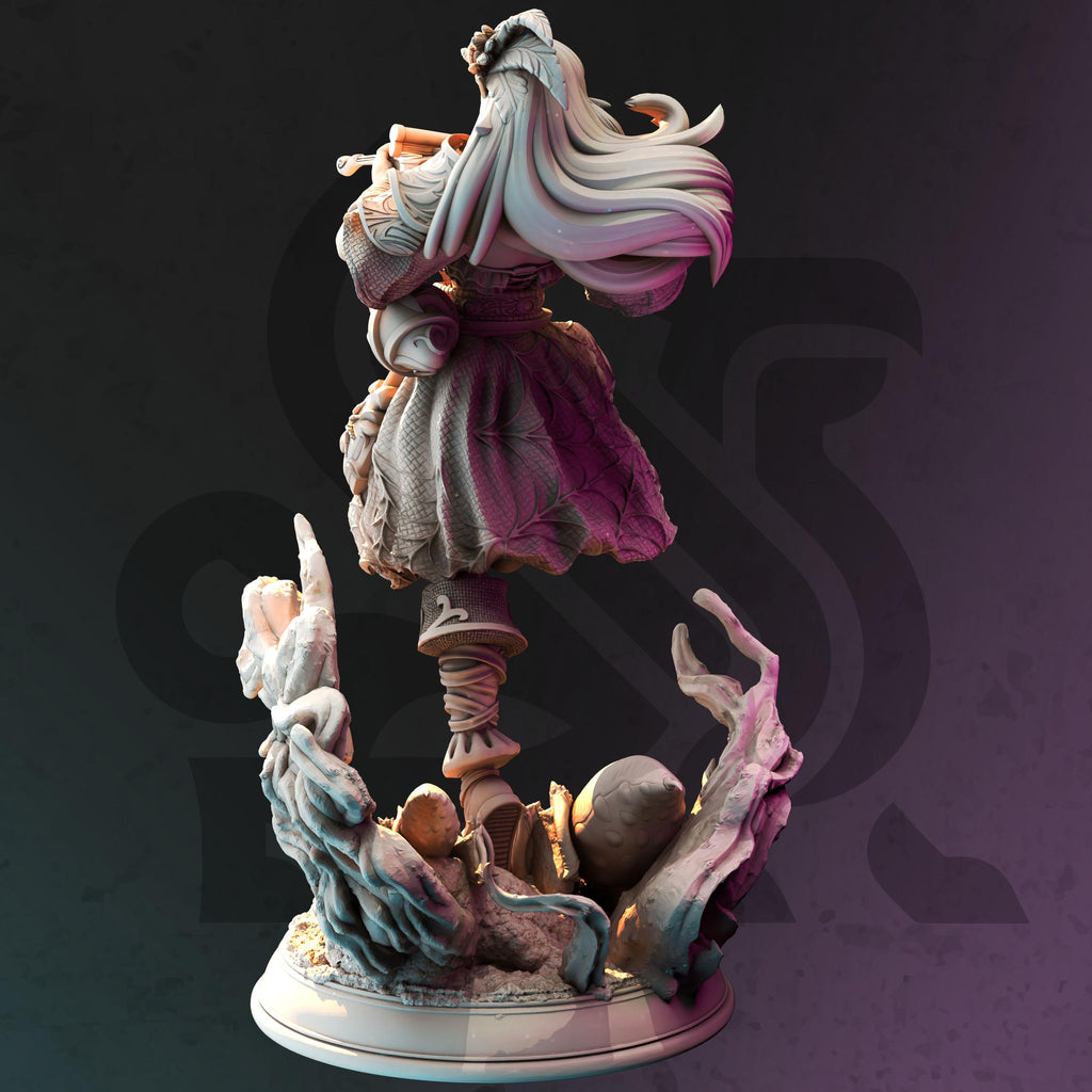 Prednith - Spider Tamer Elf DND Bard Miniature | 32mm Resin RPG Figure Dungeons and Dragons