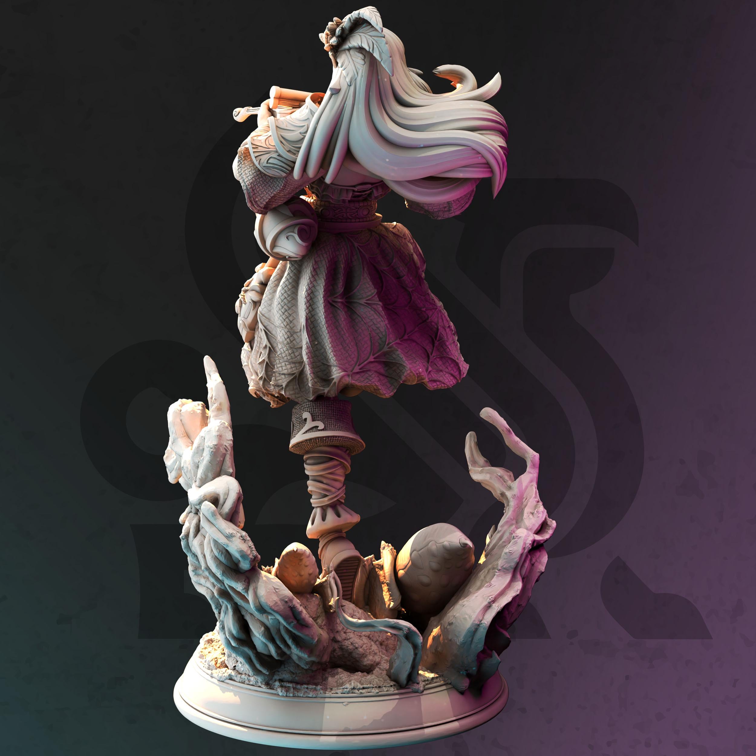 Prednith - Spider Tamer Elf DND Bard Miniature | 32mm Resin RPG Figure Dungeons and Dragons