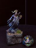 Pre-Painted D&D Miniature | Dark Elf Sorceress | Hand-Painted Fantasy Character | TTRPG Ready