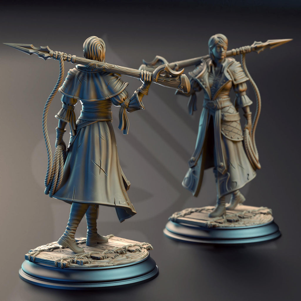 Fiona Harpoon Marsksman | Pirate Human Fighter Ranger Rogue | 32mm / 28mm / 75mm | Ideal for Tabletop RPGs | Dungeons and Dragons - Dm Stash