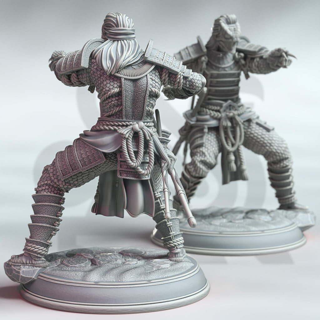 Kazuhira Orochi | Human Fighter Samurai | 32mm / 28mm / 75mm | Ideal for Tabletop RPGs | Dungeons and Dragons - Dm Stash