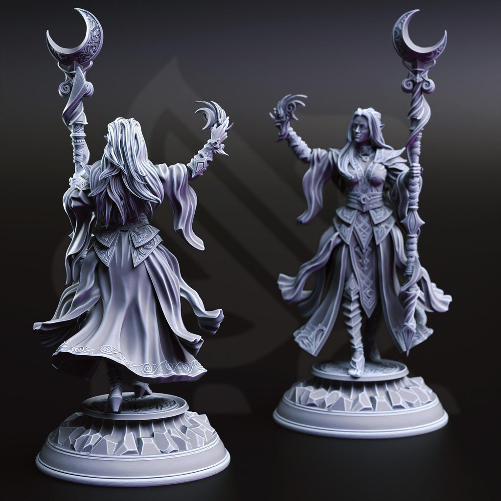 Kadna Glydrin | Female Drow Dark Elf Mage Cleric Wizard | 32mm / 28mm / 75mm | Ideal for Tabletop RPGs | Dungeons and Dragons - Dm Stash