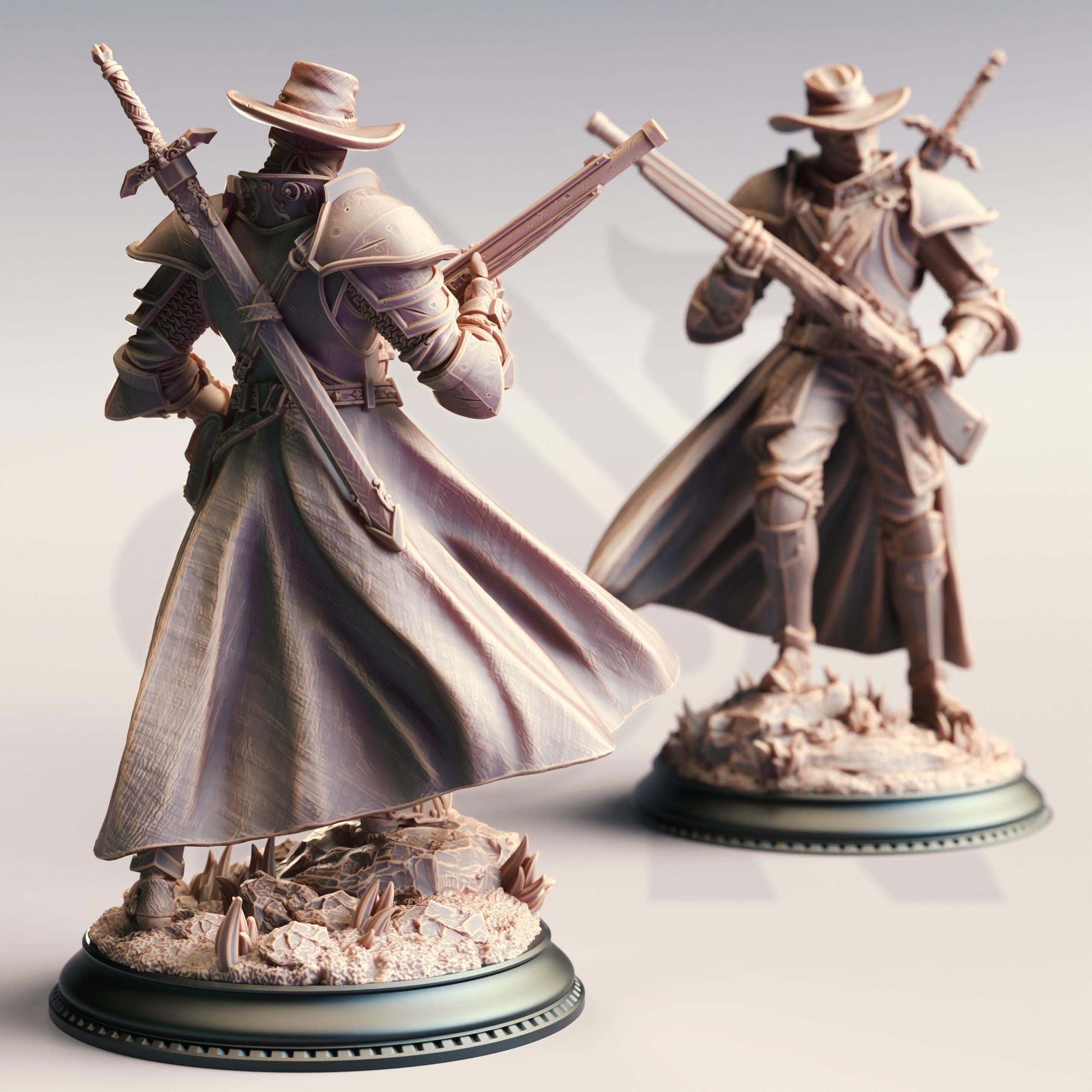 Sir Harian Gunslinger DND Miniature | 32mm Resin RPG Figure Dungeons and Dragons