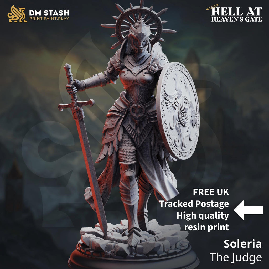 Soleria The Judge Paladin DND Miniature | 32mm Resin RPG Figure Dungeons and Dragons