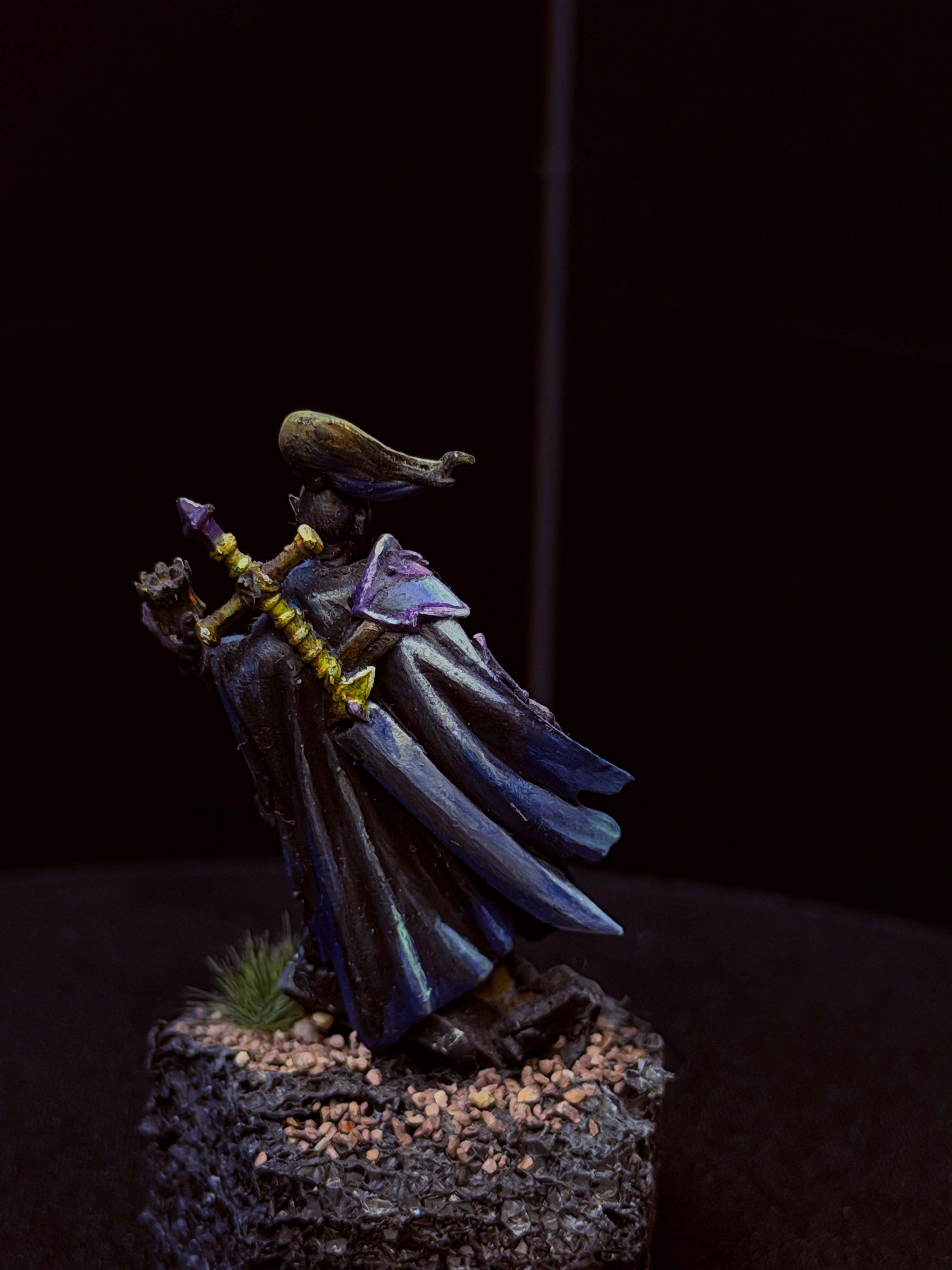 Pre-Painted D&D Miniature | Dark Elf Sorceress | Hand-Painted Fantasy Character | TTRPG Ready