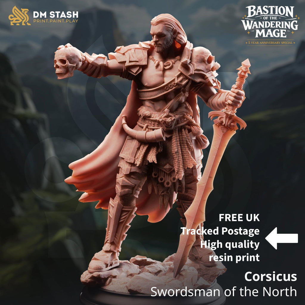 Corsicus Fighter DND Miniature | 32mm Resin RPG Figure Dungeons and Dragons