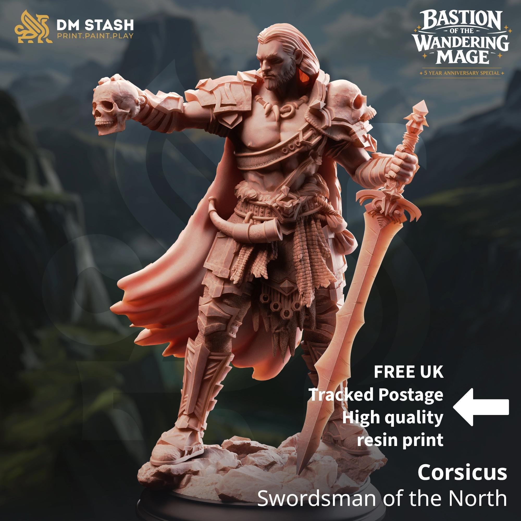 Corsicus Fighter DND Miniature | 32mm Resin RPG Figure Dungeons and Dragons
