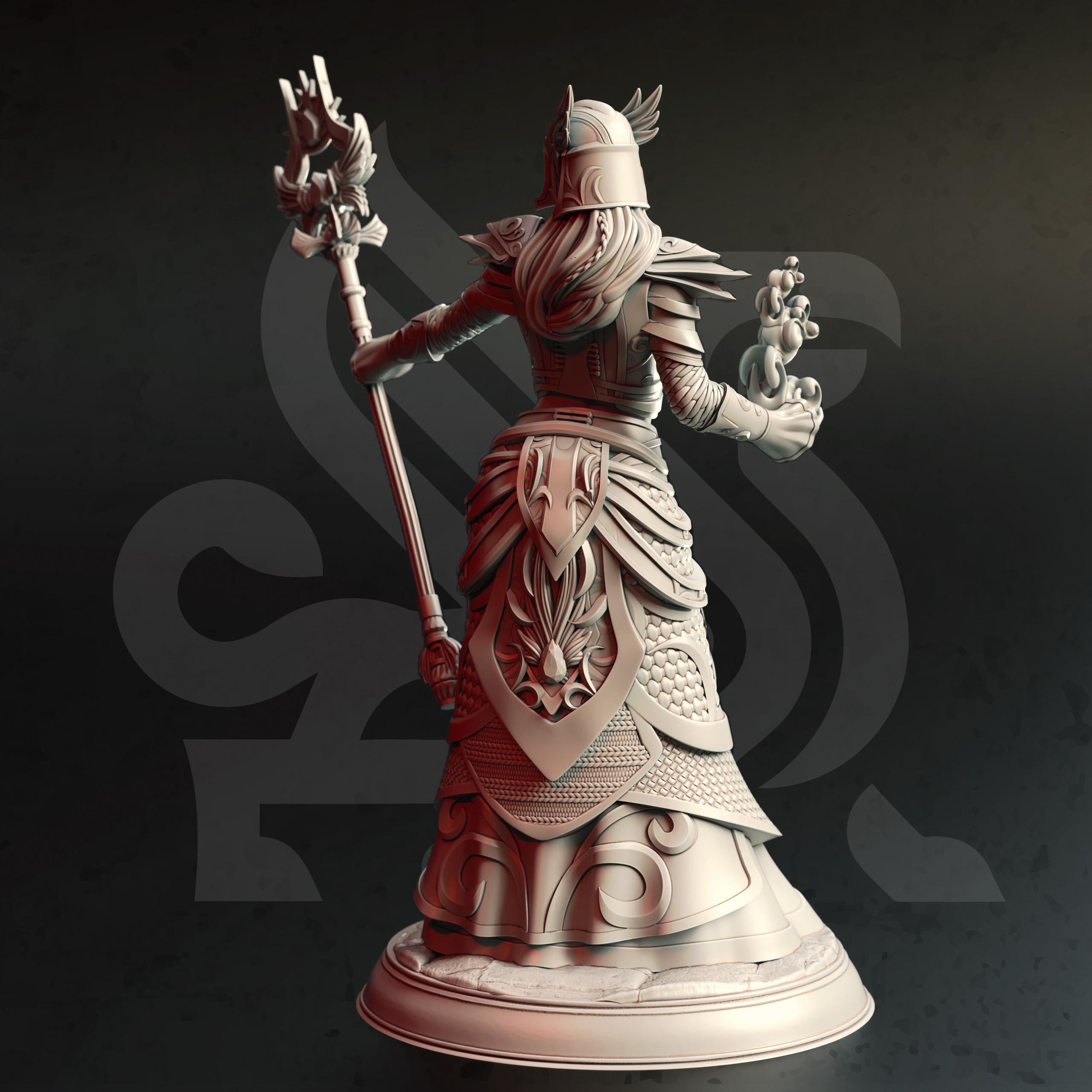 High Elven Witch Queen Ferendir Miar | Elf Wizard Sorcerer | 32mm / 28mm / 75mm | Ideal for Tabletop RPGs | Dungeons and Dragons - Dm Stash