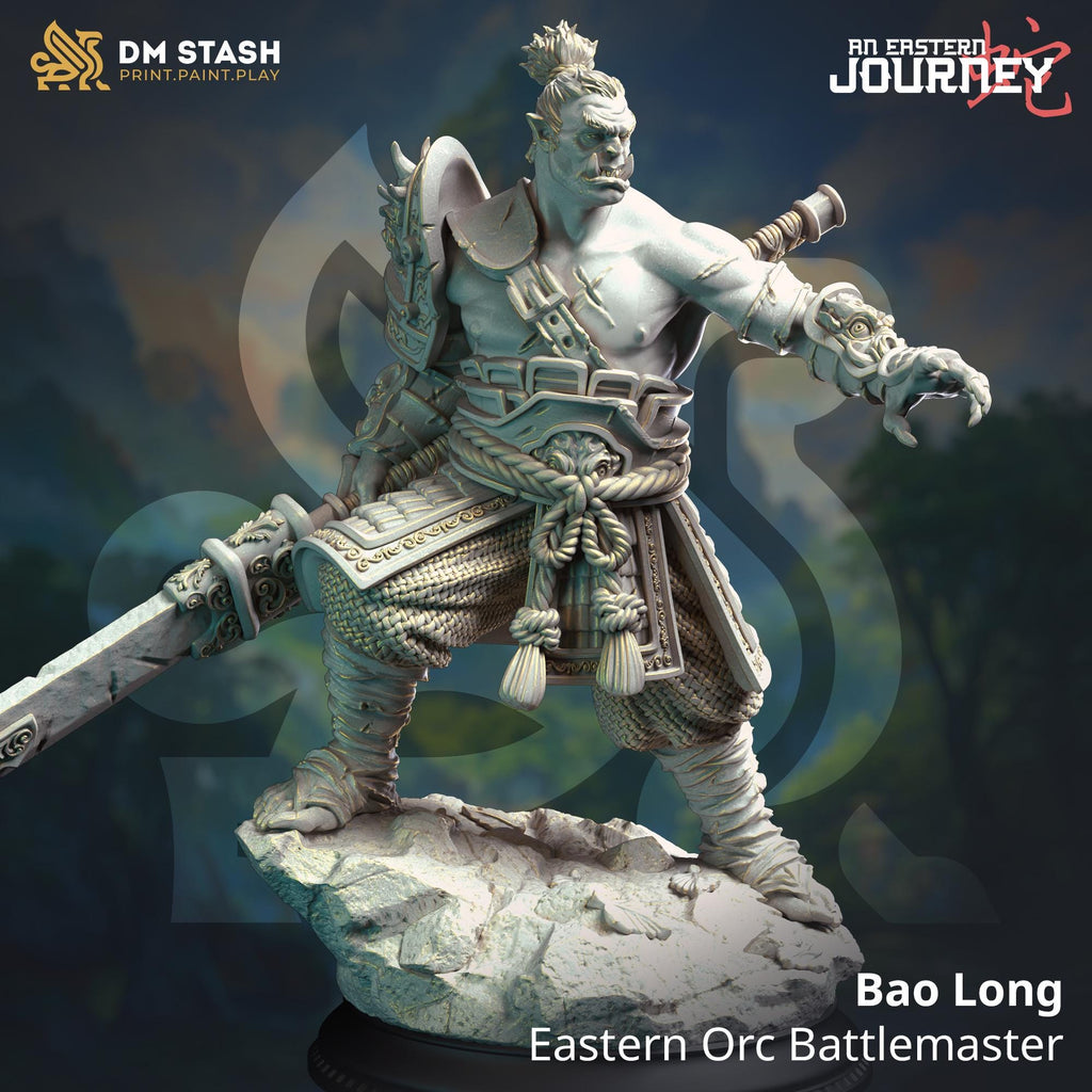 Bao Long Orc Battlemaster| Orc Fighter Paladin | 32mm / 28mm / 75mm | Ideal for Tabletop RPGs | Dungeons and Dragons - Dm Stash