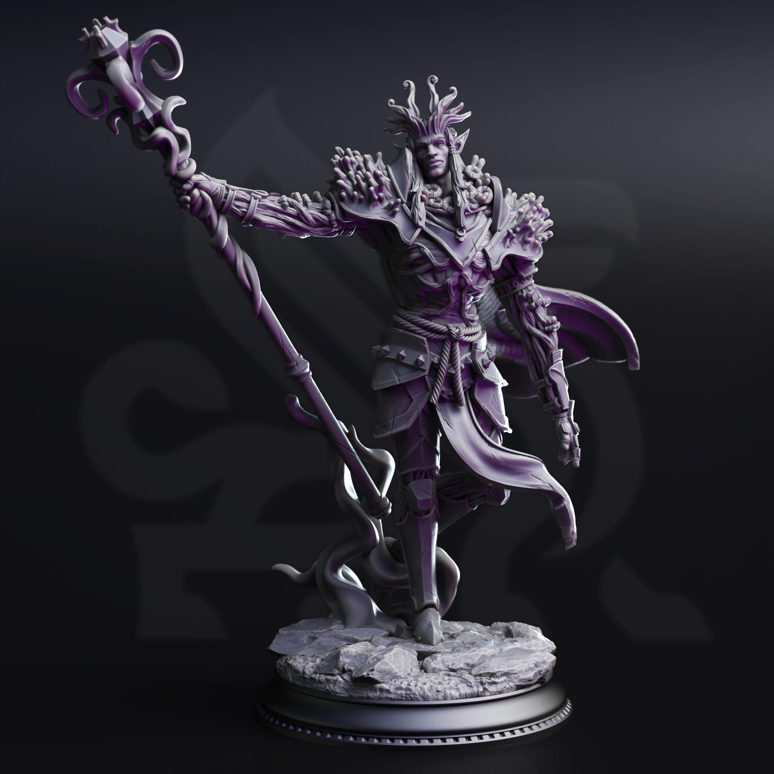 Servant of Vaesirak | Drow Dark Elf Paladin Fighter | 32mm / 28mm / 75mm | Ideal for Tabletop RPGs | Dungeons and Dragons - Dm Stash