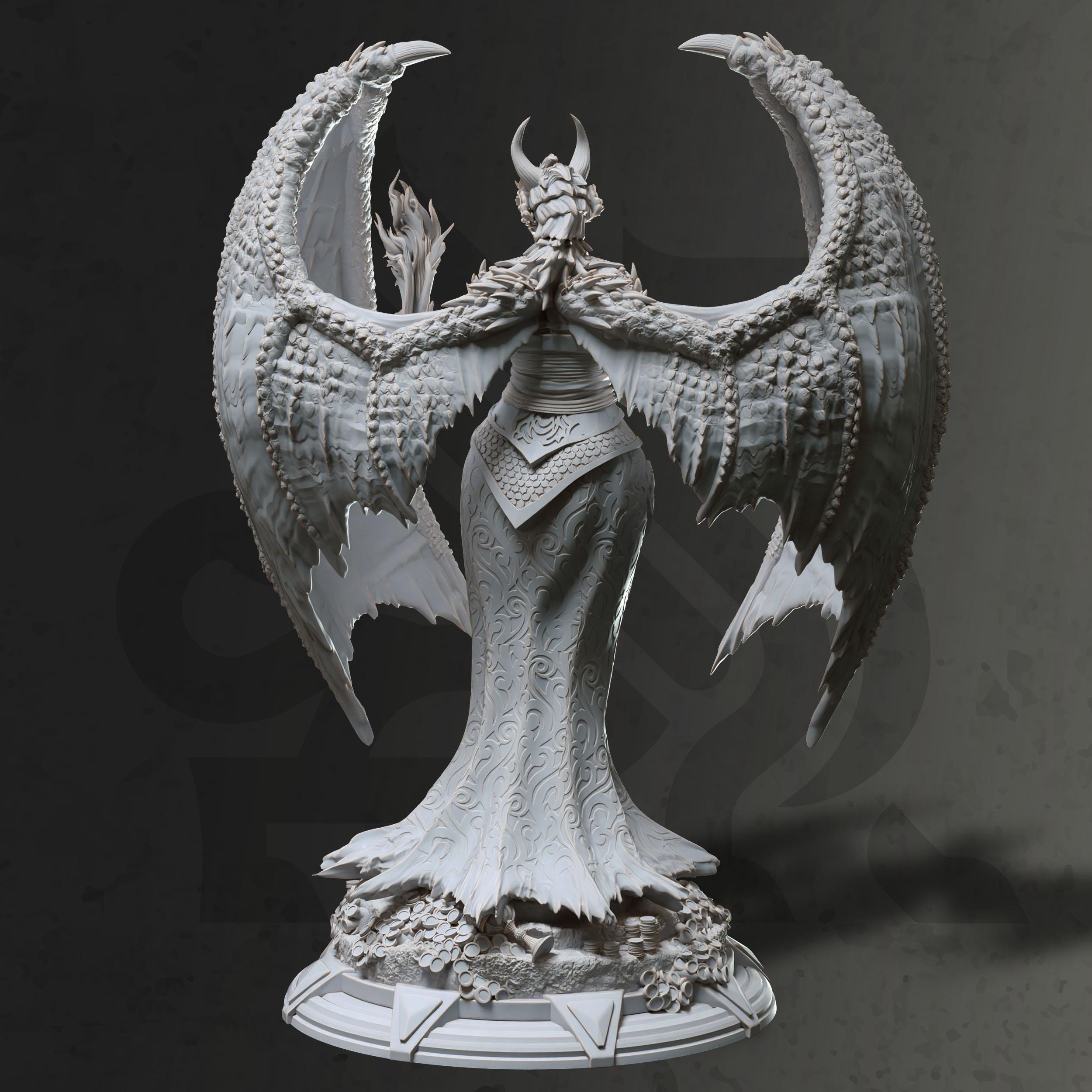 Tharvaya | Female Dragonborn Warlock Mage Wizard Sorcerer | 32mm / 28mm / 75mm | Ideal for Tabletop RPGs | Dungeons and Dragons - Dm Stash